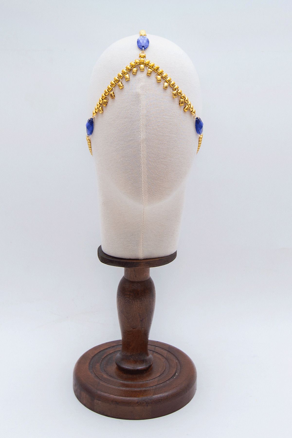 Sun Pieces Nyx Headpiece Mavi Taşlı Altın Rengi Saç Aksesuarı, Festival Aksesuarı, Kına Aksesuarı
