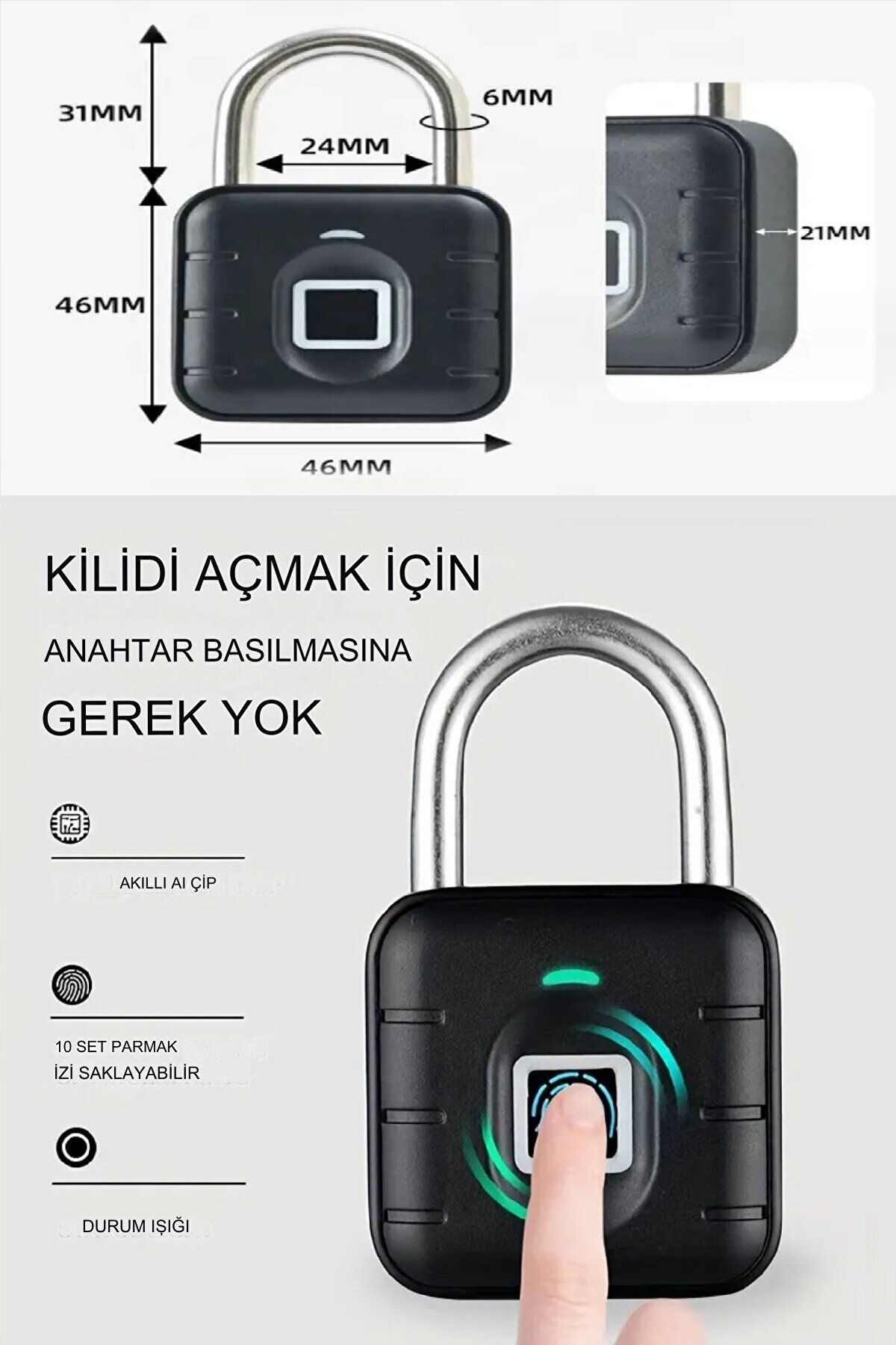 Xolo Elektronik Parmak İzi ile Açılan Şifreli Kilit XLK414