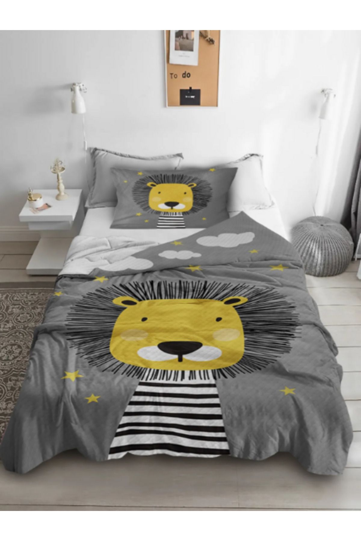 balliev Sevimli Aslan Çocuk Odası Yatak Örtüsü