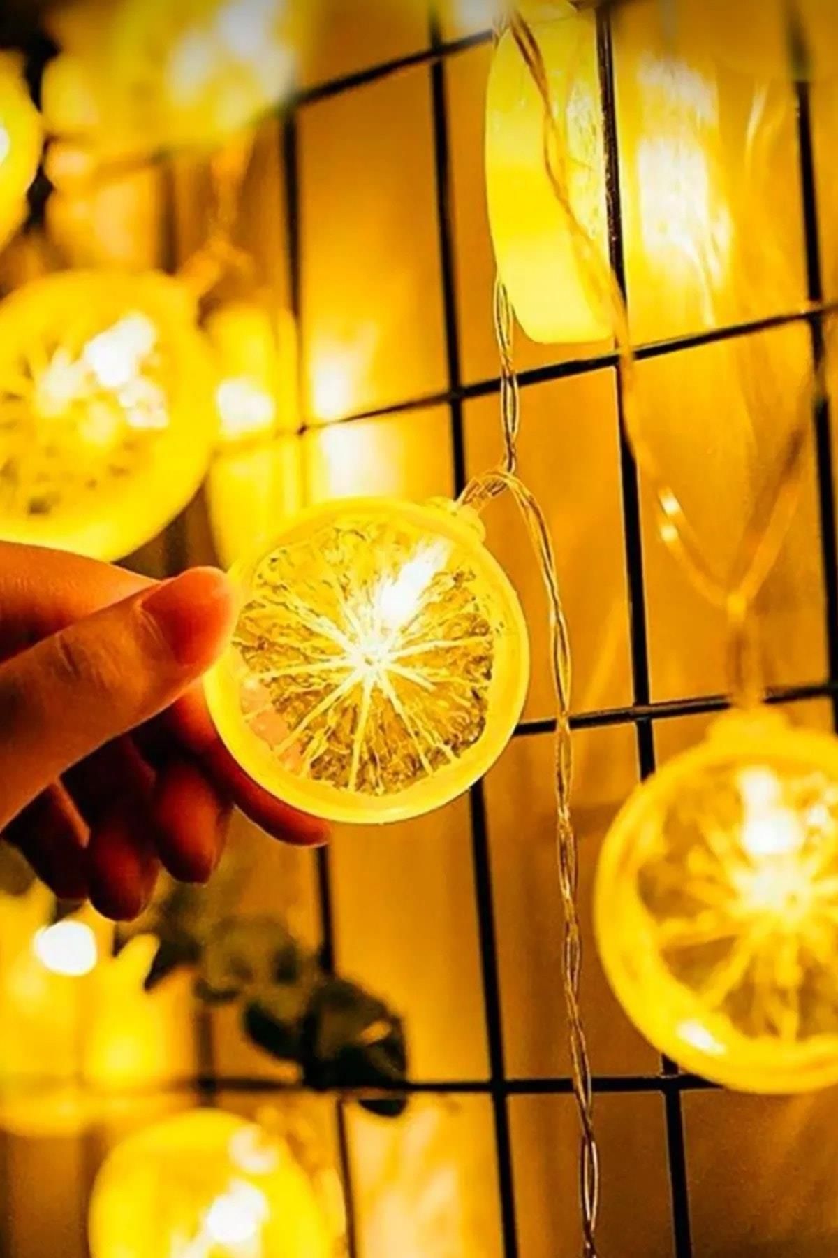 Pikas Dekoratif Limon Dilimi Şeklinde İp Led Işık Zinciri Süsleme Aydınlatma 3m, 20 Led
