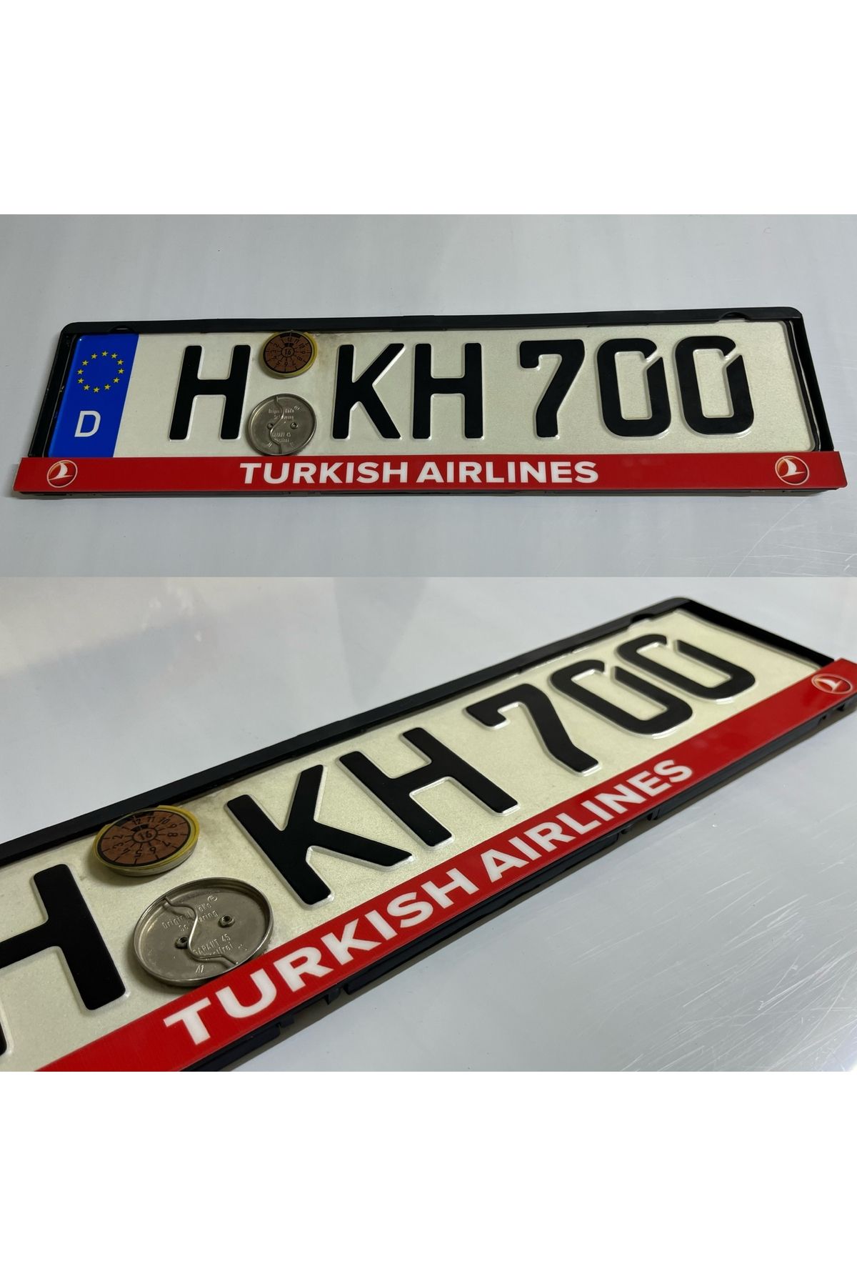 Aksefuar Lazer Dekor Araç Plakalık Turkish Airlines Yazılı Oto Plakalık Plastik (2 ADET)