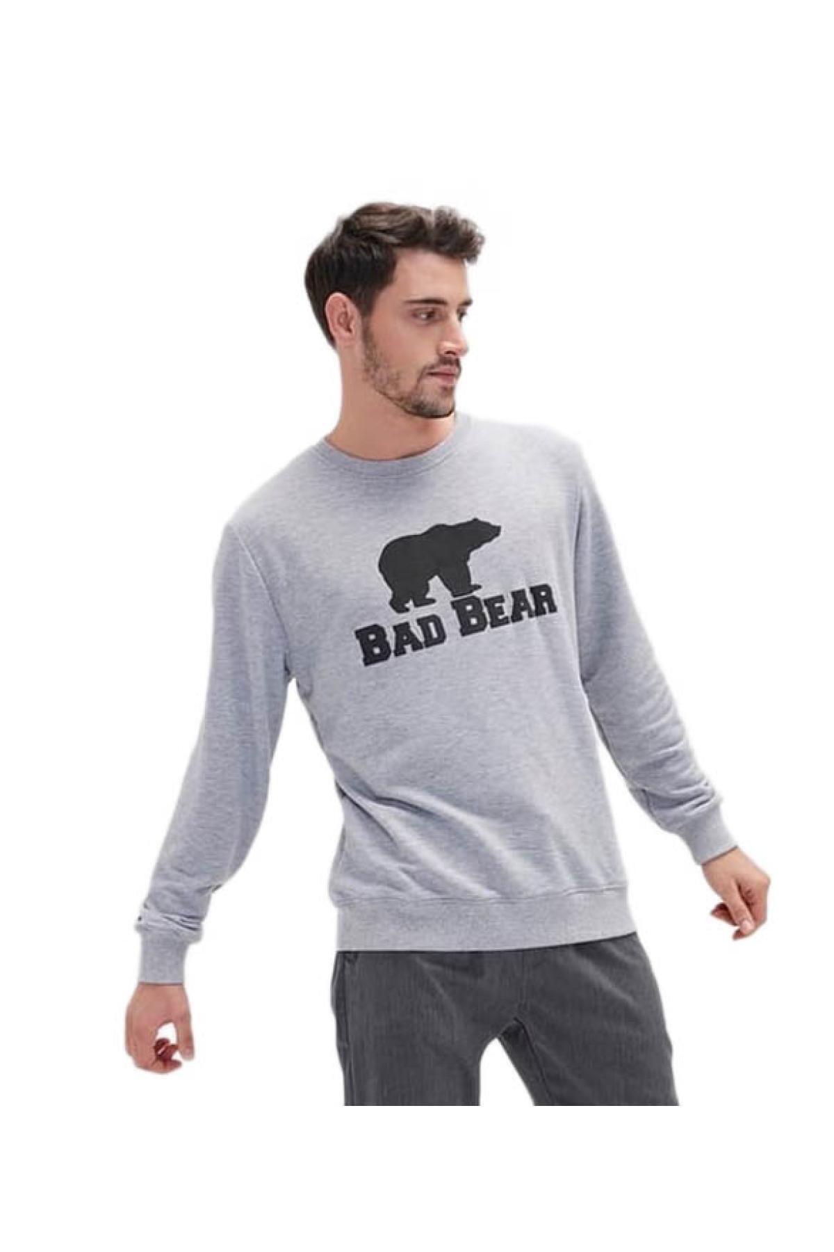 Bad Bear 20.02.12.011 Bad Bear Crewneck Sweat Açık Gri Erkek Sweatshirt