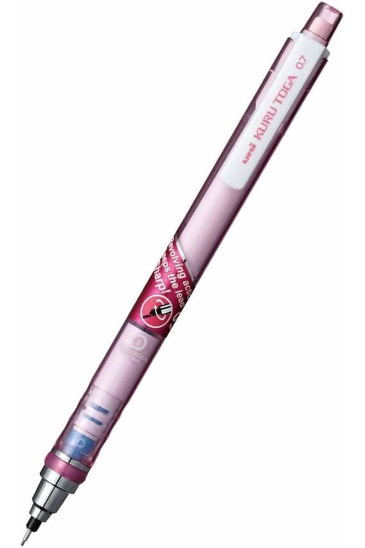 uni-ball Uni-Ball Versatil Kalem (Mekanik Kurşun Kalem) Kuru Toga T 0.7 Mm Pembe M7-450T (12 Li Paket)