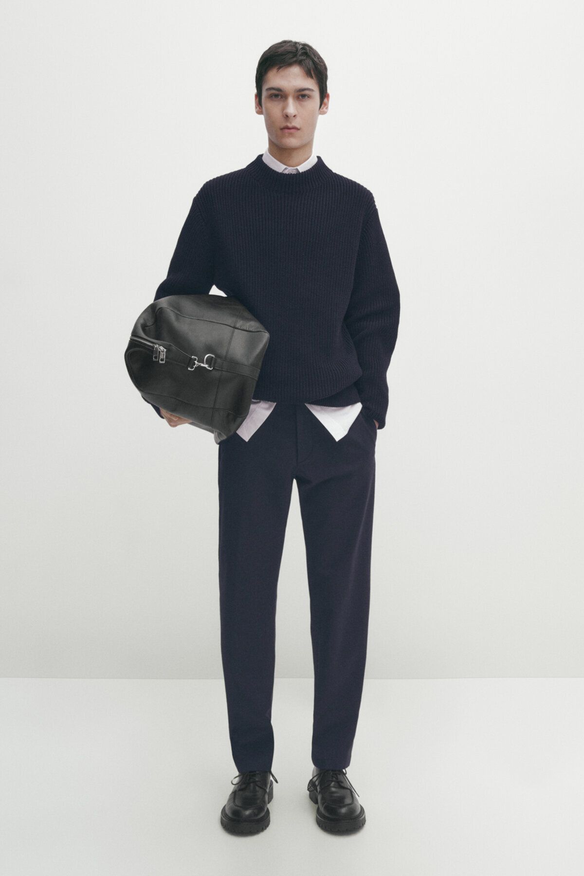 Massimo Dutti Slim fit boyalı iplikli dokulu chino pantolon
