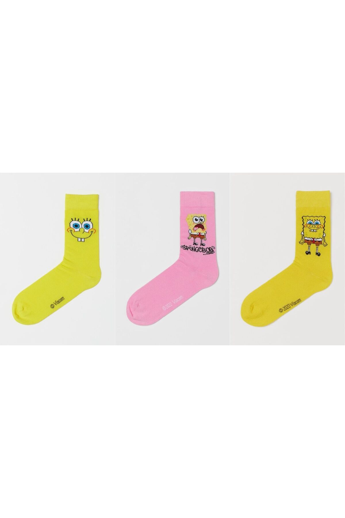 Happy Socks Spongebob Sarı Pembe Çorap Seti 3'lü