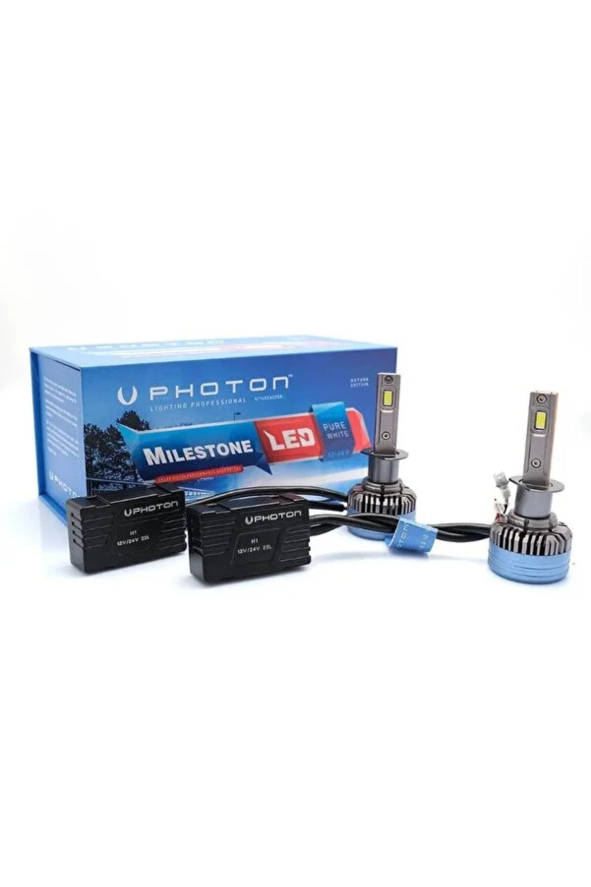 Photon Milestone Katana Edition H1 12-24V Şimşek Etkili Led Xenon Far Ampulü Seti