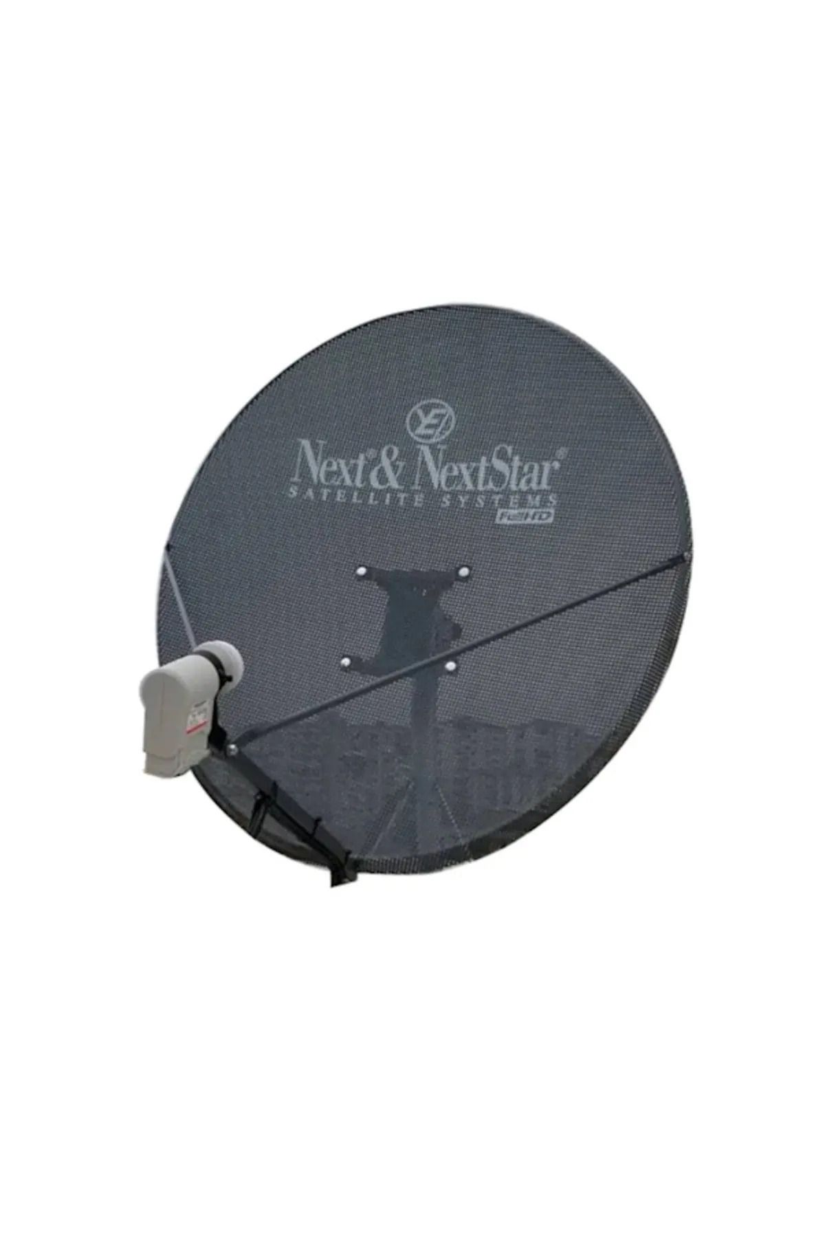 Next Nextstar NEXT NEXSTAR- DELİKLİ Rüzgara Ve Kara Dayanıklı Çanak Anten 90-95 cm -3 kollu-4lü lnb 20 metrekablo