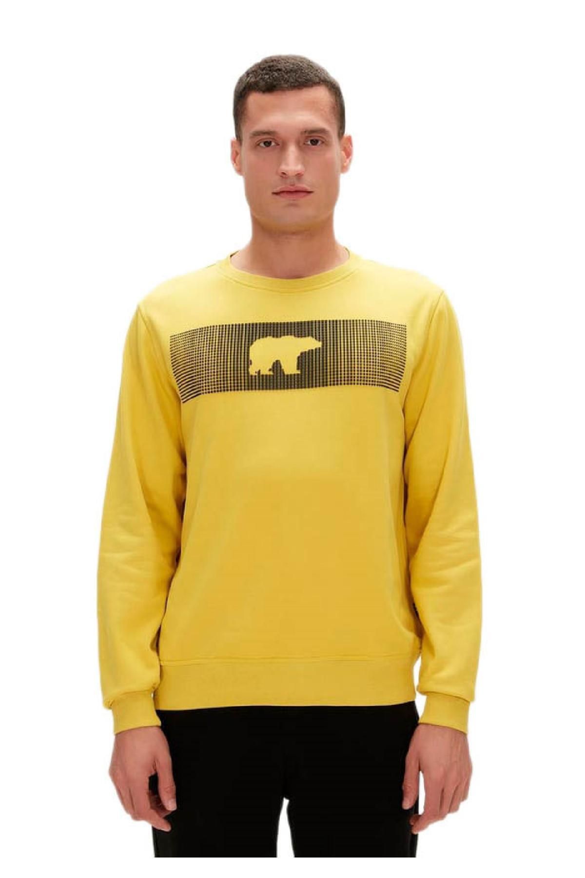 Bad Bear 19.02.12.007 Fancy Crewneck 3Dbaski Sweat Sarı Erkek Sweatshirt