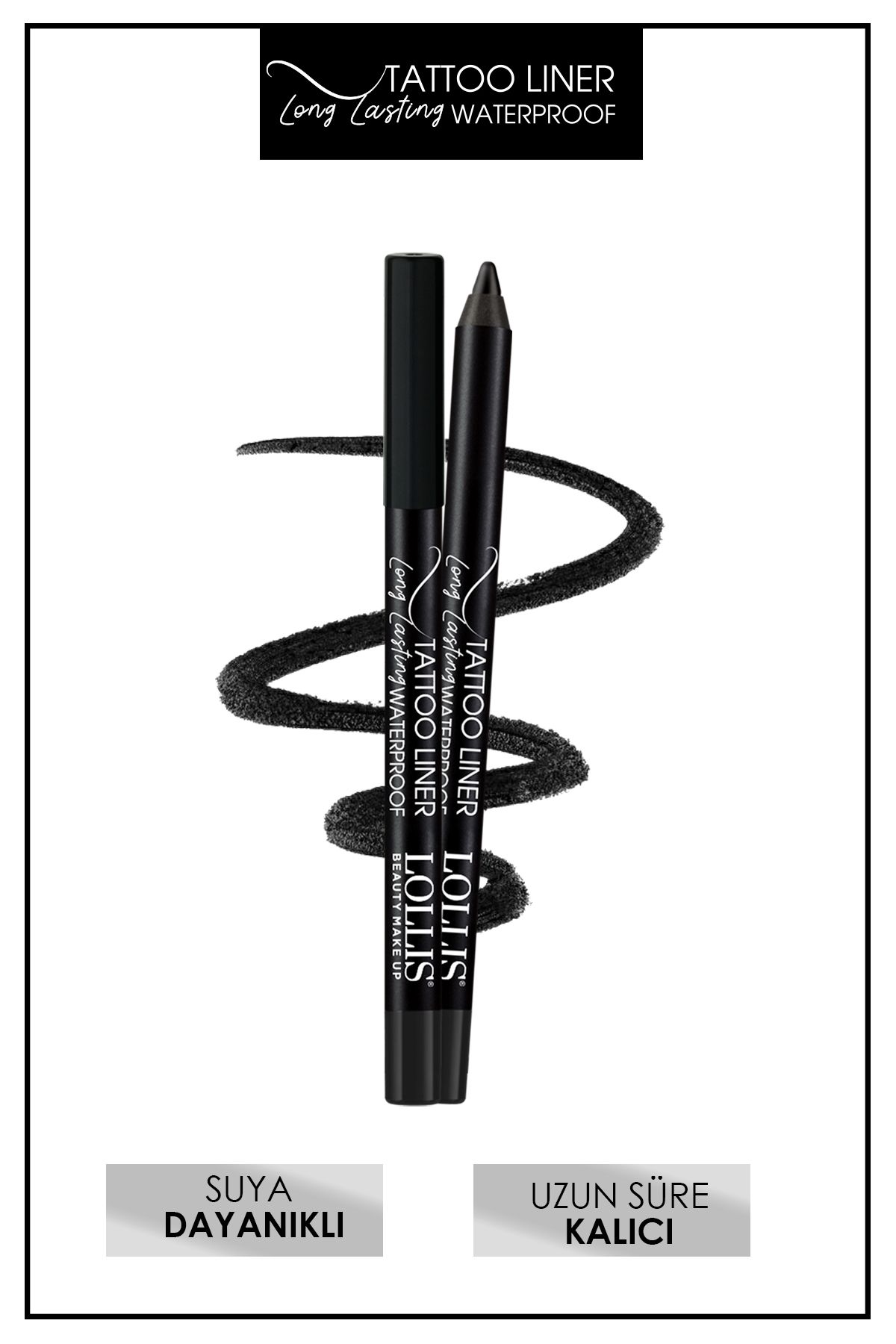 Lollis Uzun Süre Kalıcı Suya Dayanıklı Siyah Göz Kalemi 501 / Tattoo Liner Long Lasting Waterproof Black