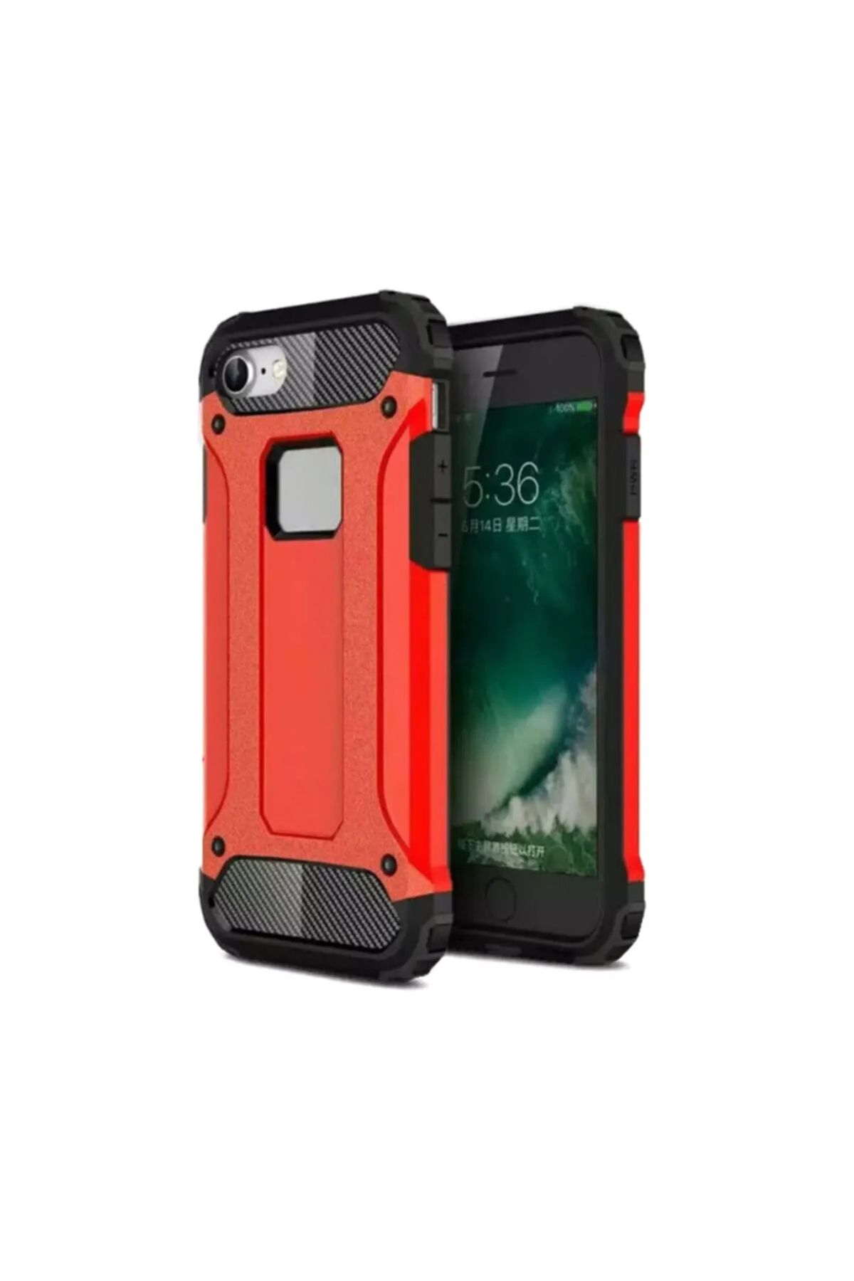 Microsonic Iphone 8 Kılıf Rugged Armor Kırmızı