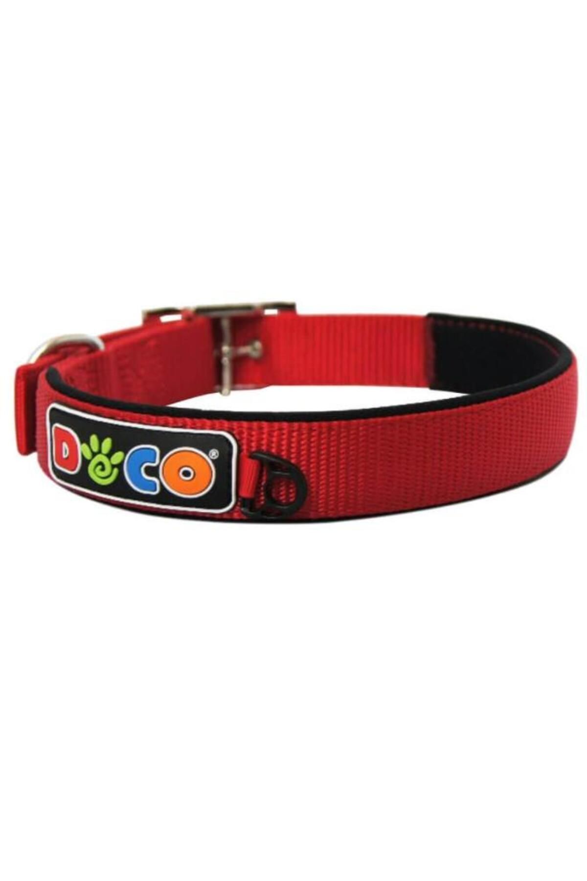 Doco Dokuma Köpek Boyun Tasması 3,8x50-65cm Kırmızı