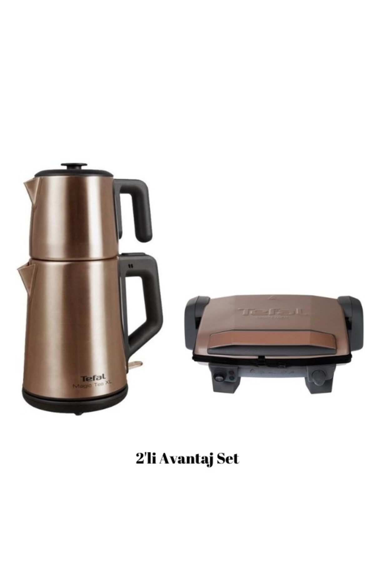 TEFAL Magic Tea XL Çay Makinesi + Tefal Toast Expert Izgara Tost Makinesi Bakır 2'li Avantaj Set