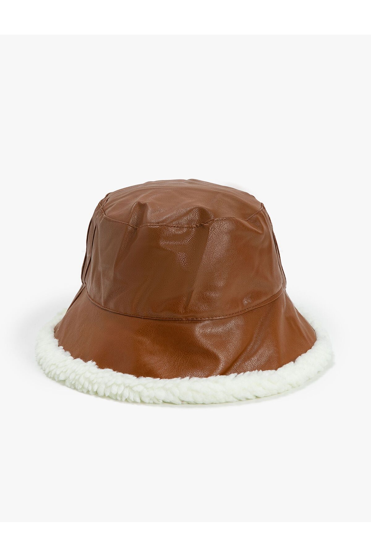 Koton Bucket Şapka Peluş Astarlı Deri Görünümlü