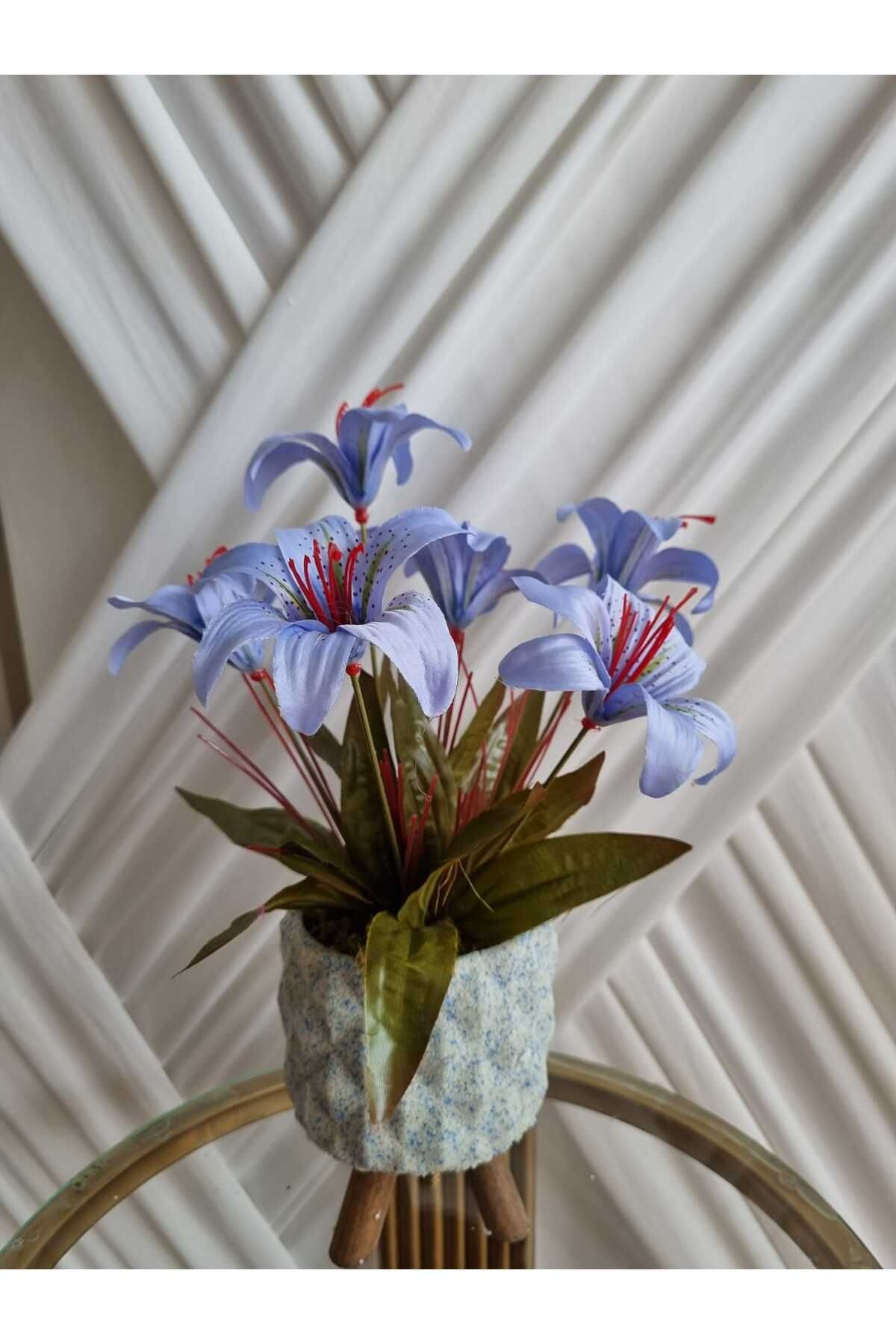 Destina Tasarım Küçük boy Zambak yapay vazolu çiçek/Sevgiliye hediye