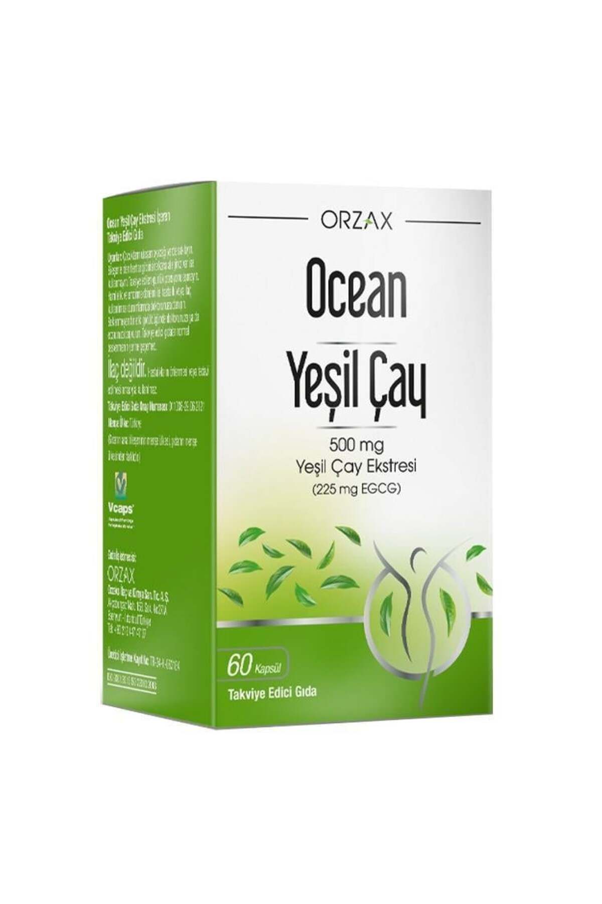 Ocean Green Tea 500mg 60 Kapsül Yeşil çay Ekstresi İçeren Takviye Edici Gıda