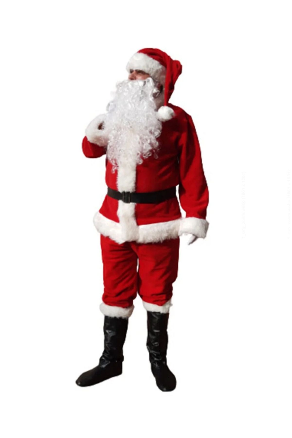 tahtakale marketi Noel Baba Kıyafeti Lüks 8li Tamtakım Set Yetişkin Kostümü