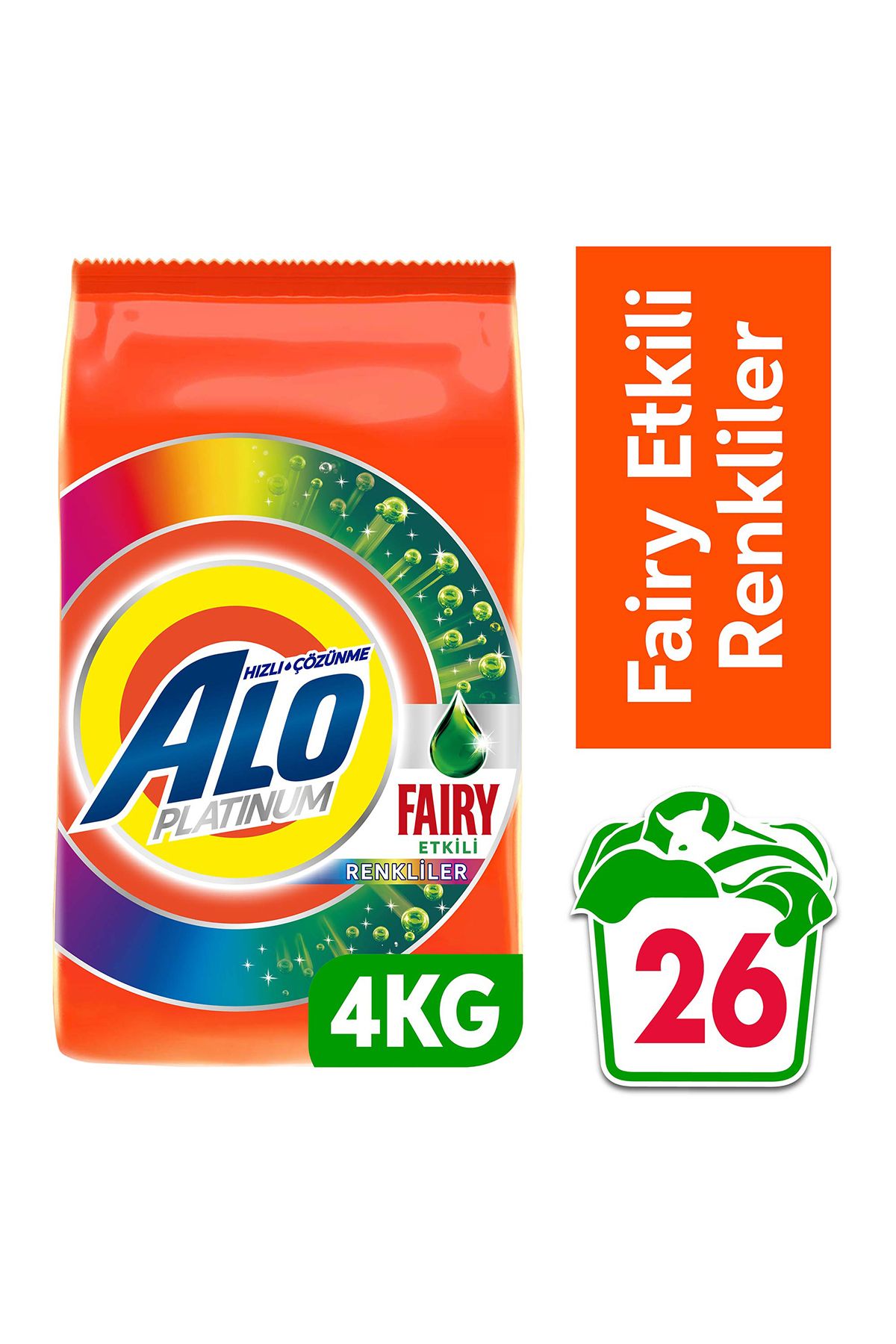 Alo Platinum 4 Kg Fairy Etkili Renkliller Hızlı Çözülme Toz Deterjan