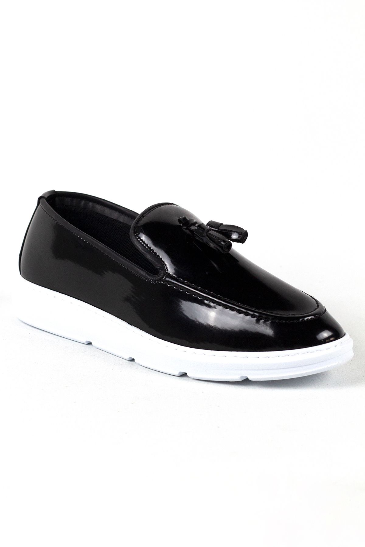 Mida Shoes Erkek Siyah Rugan Klasik Püsküllü Corcik Ayakkabı