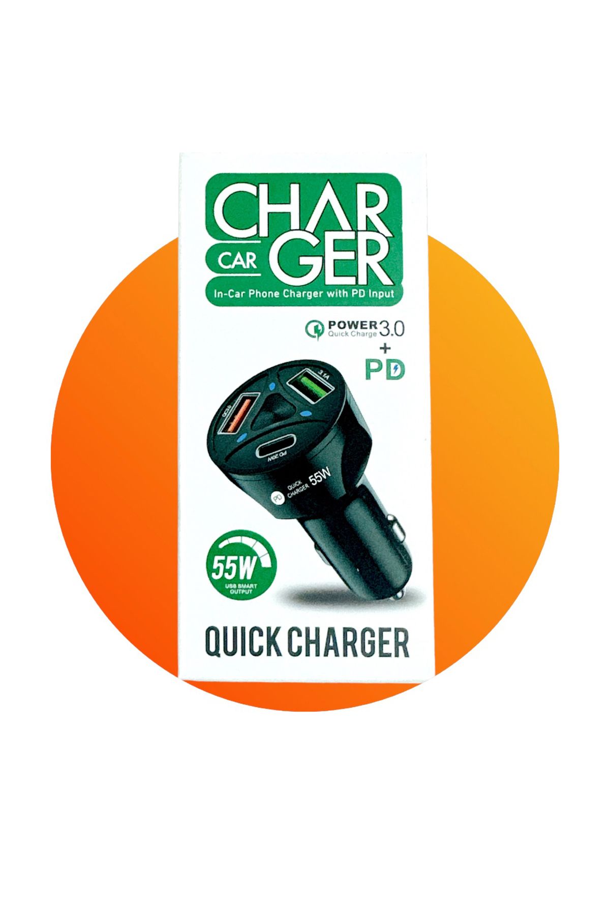 Subzero CR10 3 Çıkışlı Çakmaklık Şarj Seti USB Type-C Car Charger 55W PD QC