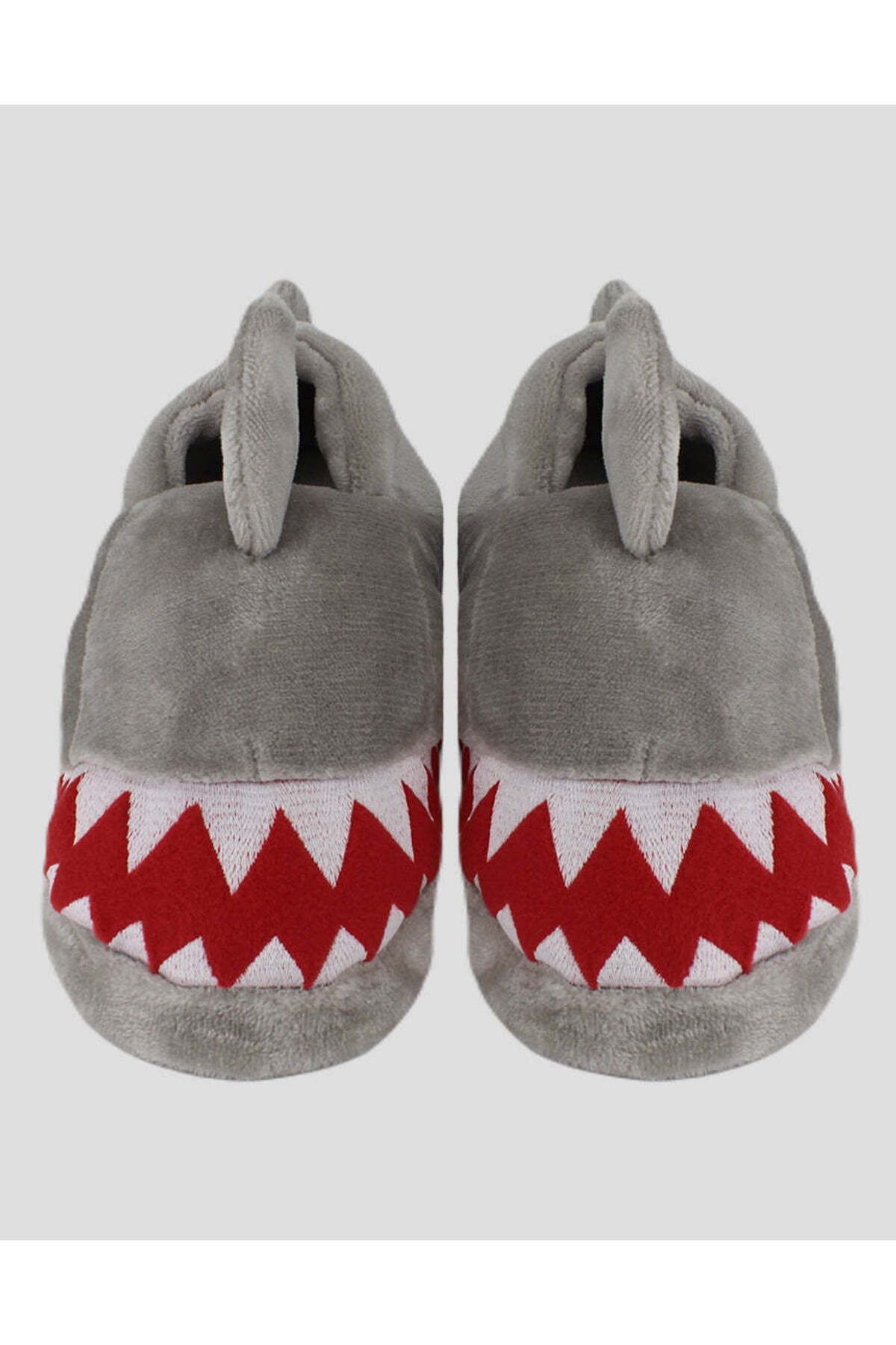 Chirpy Sharke - Köpek Balığı Figürlü Erkek Gri Ev Içi Ayakkabı
