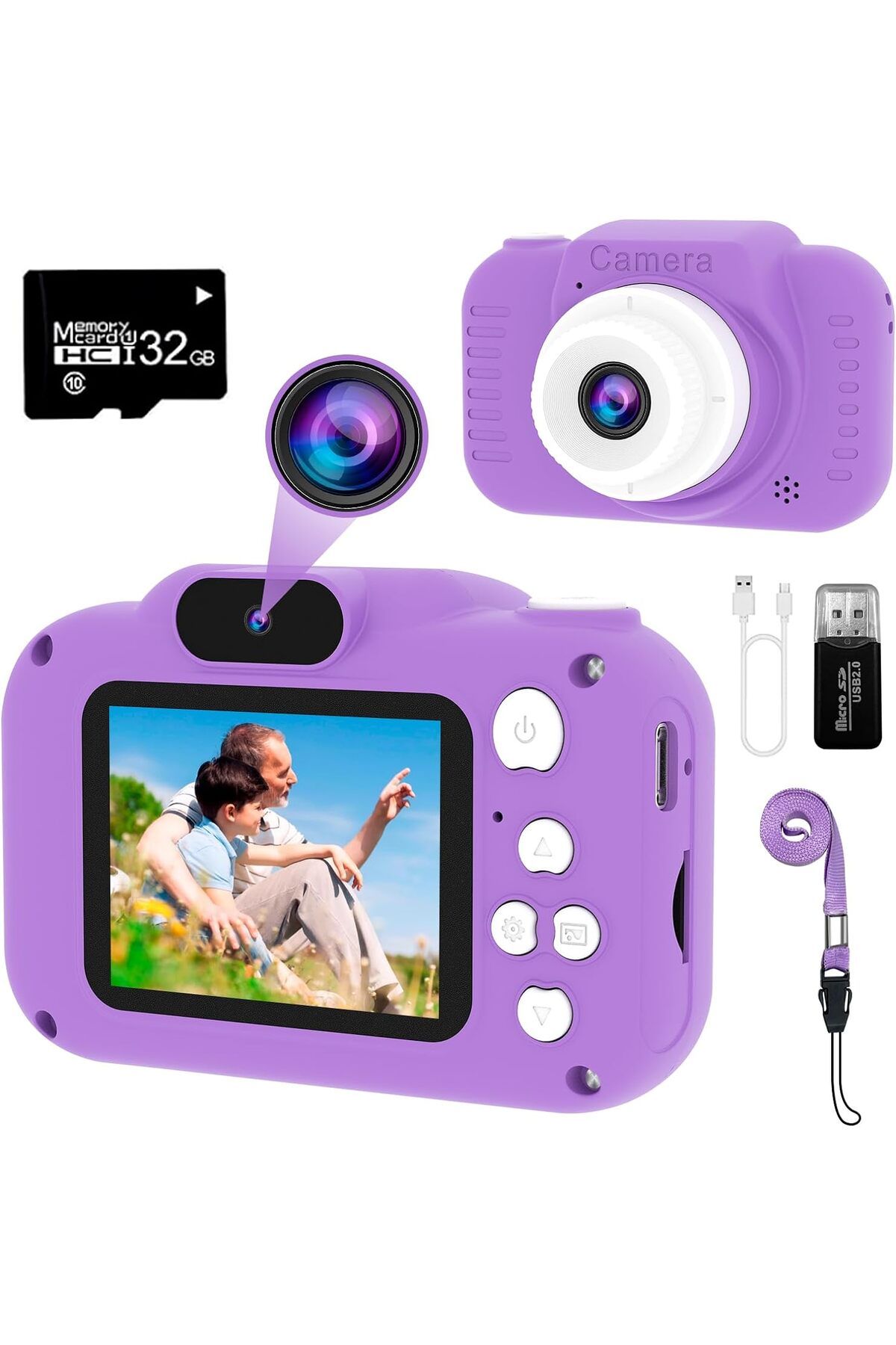 globalcrown Çocuk Kamera, Mini Şarj Edilebilir Dijital Çocuk Kamera