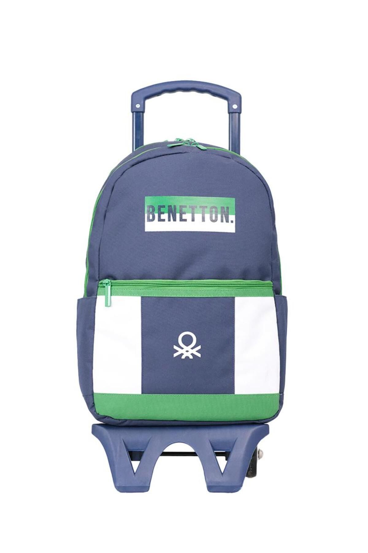 United Colors of Benetton . Çift Ana Bölmeli Çekçekli Ilkokul Çantası 04282-standart Std