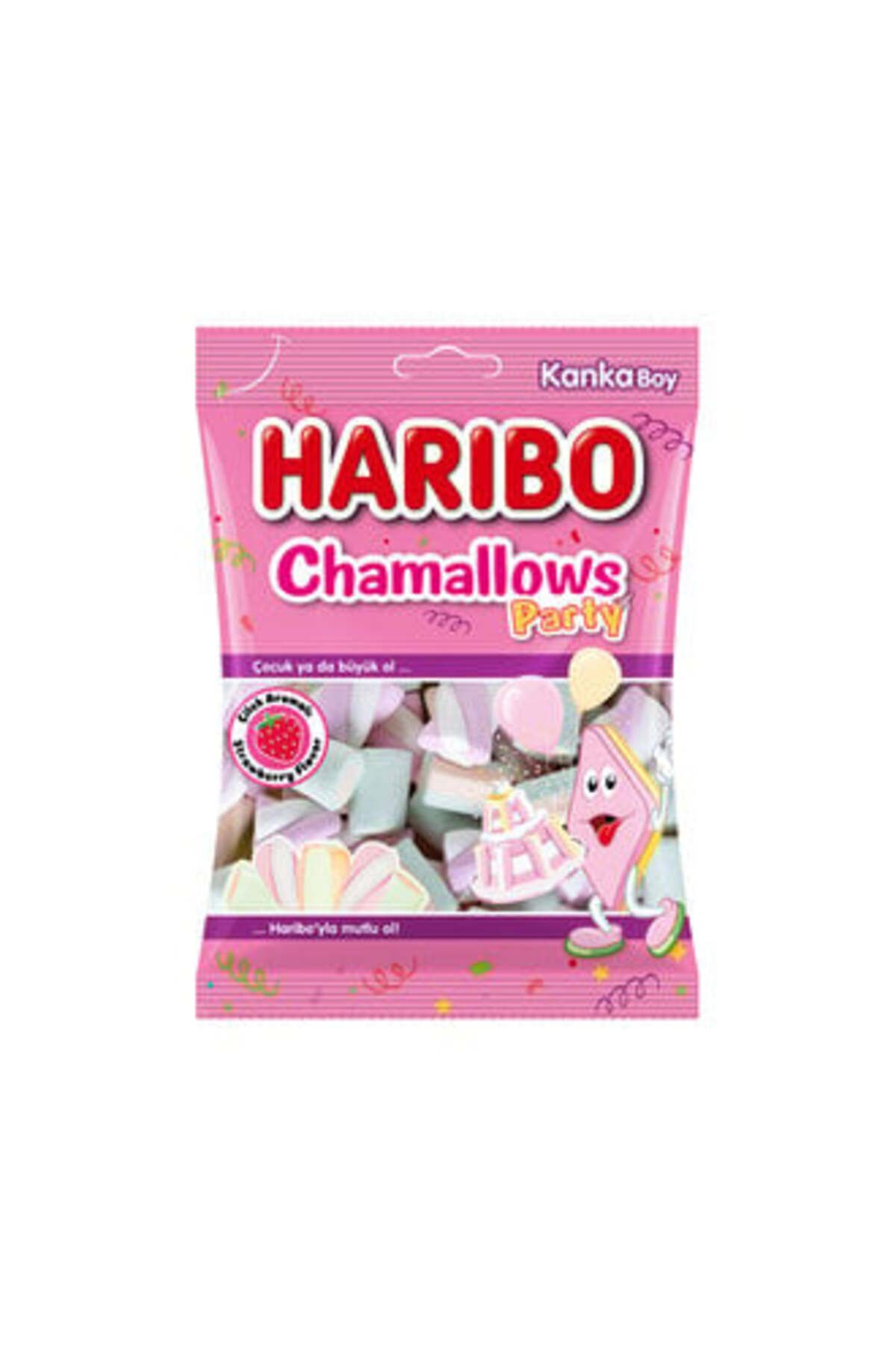 Haribo ( 2 ADET ) Haribo Chamallows Party Çilek Aromalı Marshmallow 70Gr