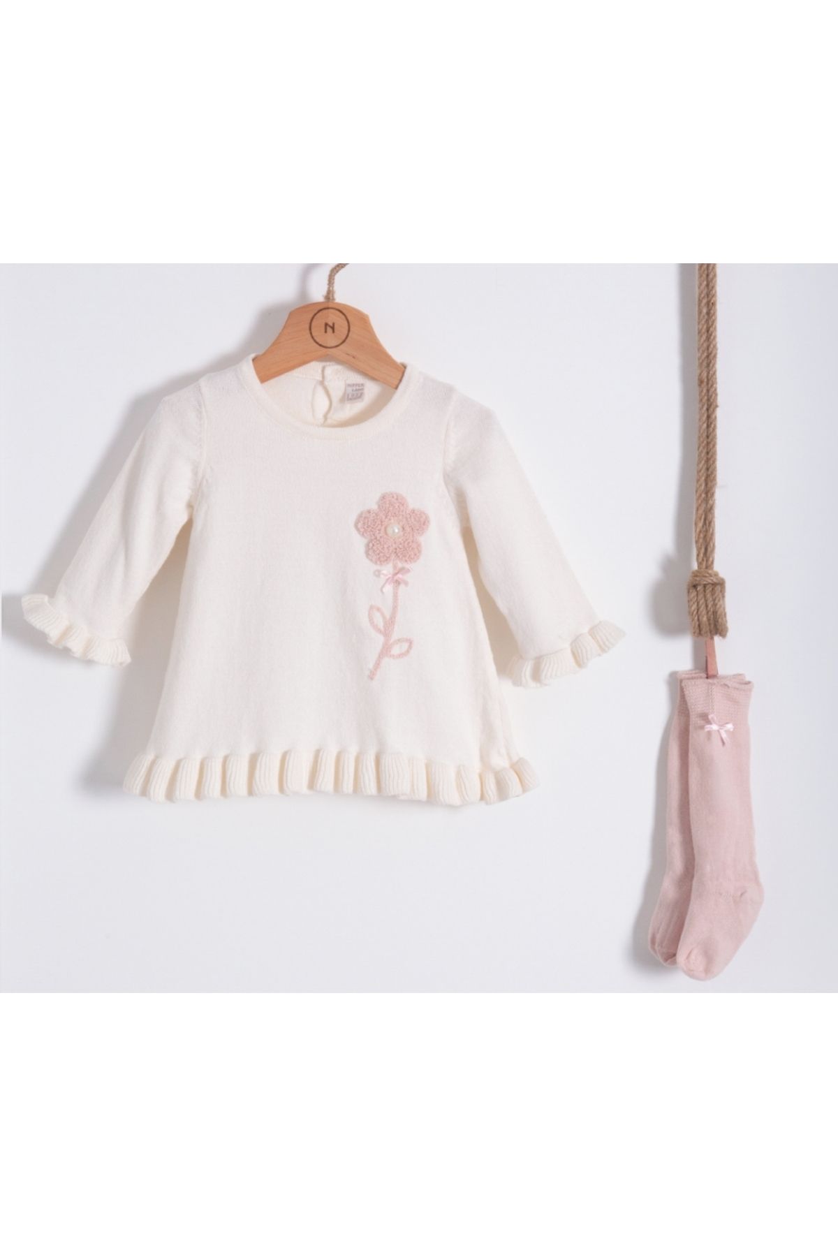 DIDuStore Nipperland Organik Pamuk Koleksiyonu Doğal Kız Bebek Giyim Seti
