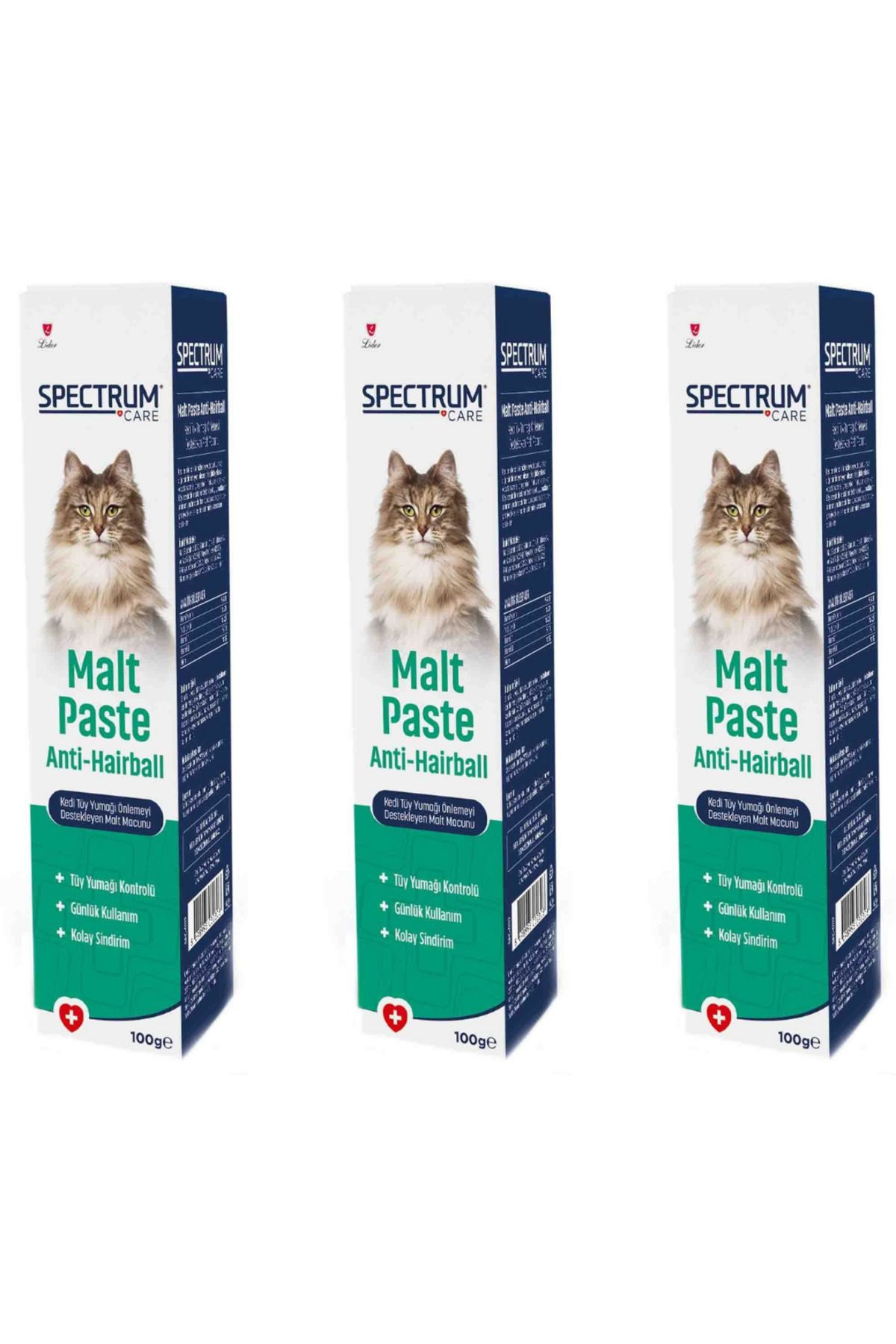 Spectrum Care Anti-Hairball Kedi Tüy Yumağı Önlemeyi Destekleyen Malt Macunu 100gr - 3 Adet
