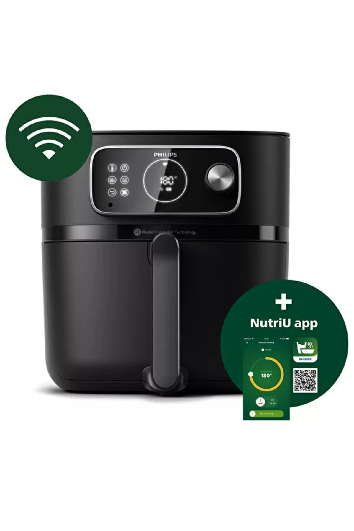 Philips Premium Combi 22'si 1 arada 7000 Serisi XXL Wİ-Fİ Bağlantılı 8,3 LT Airfryer Siyah