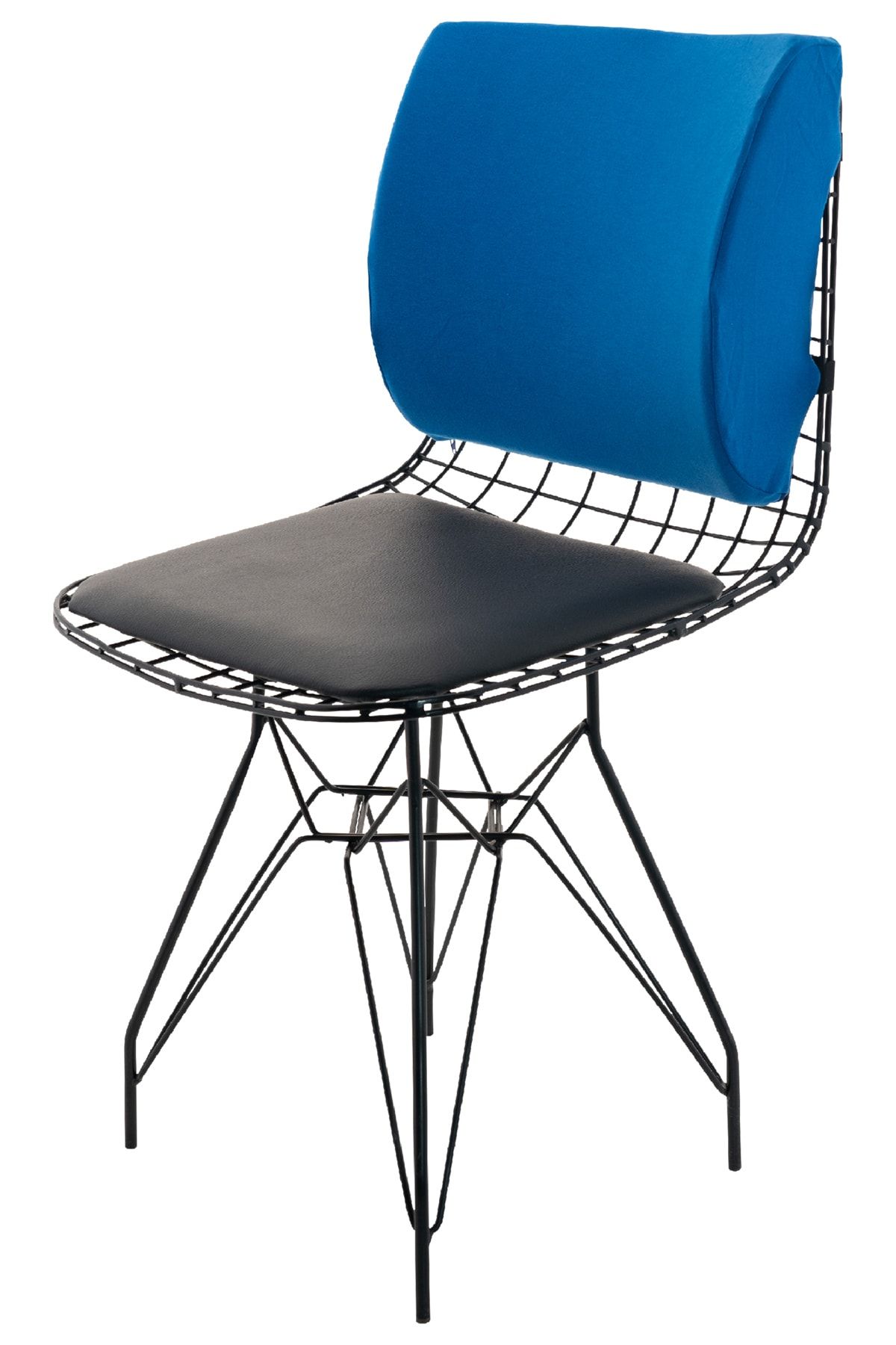 Viscofoam Ortopedik Bel Yastığı Ofis Sandalye Araç Koltuk Bel Destek Yastığı Visco Bel Yastığı Saks Mavisi
