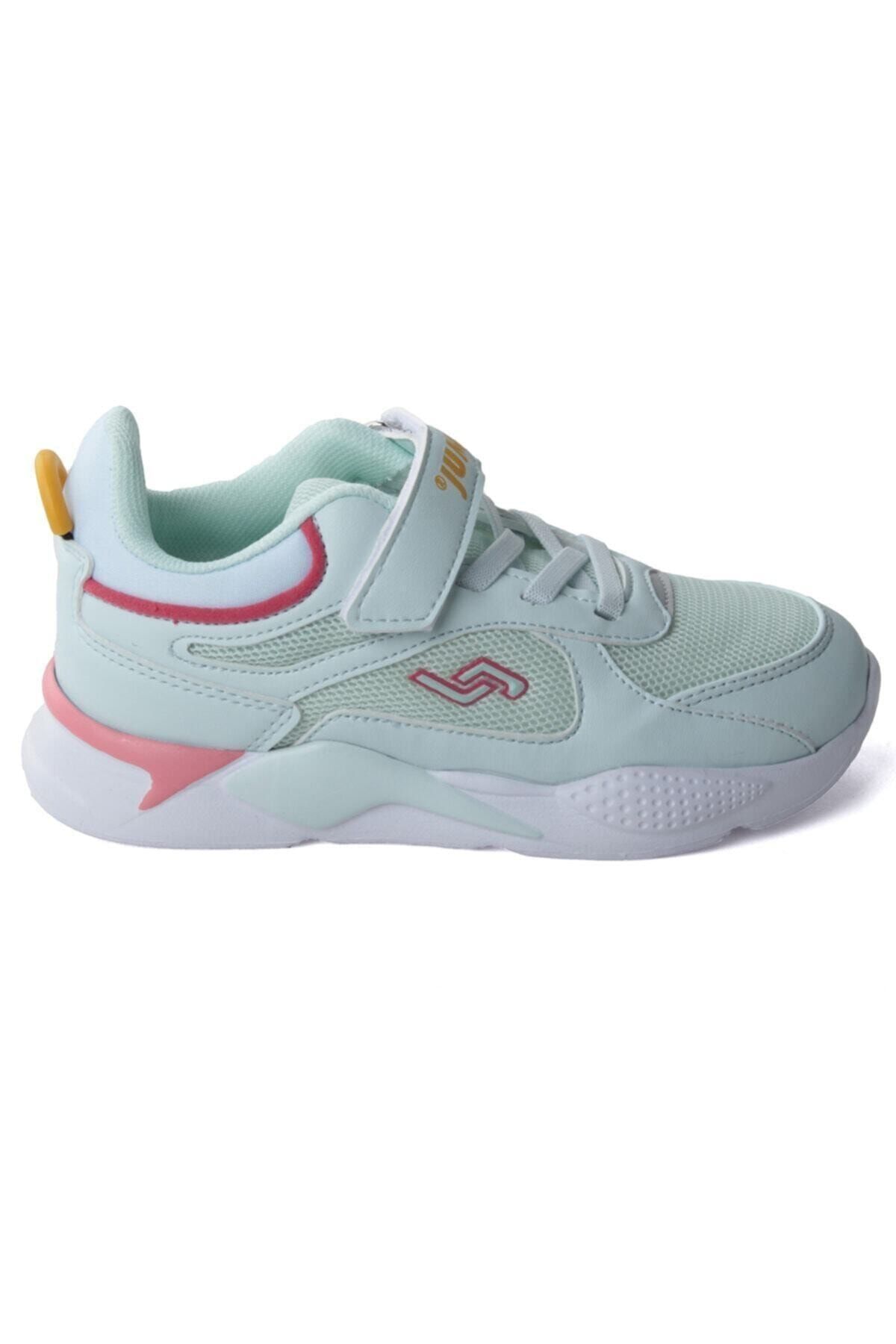 Jump 24931 Mint Yeşili - Somon Pembe - Sarı Kız Çocuk Yazlık Günlük Yürüyüş Sneaker Spor Ayakkabı