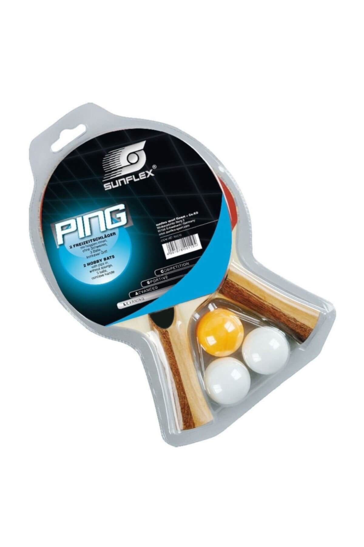 Sunflex Ping P.P. 2 Raket + 3 Top Masa Tenisi Seti