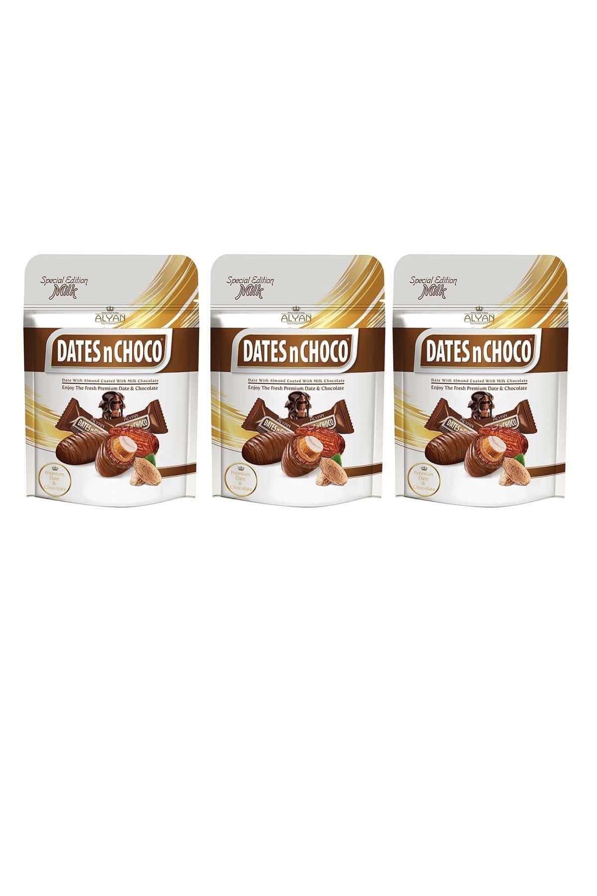 DATESnCHOCO Dates N Choco Sütlü Çikolata Kaplı Hurma 90gr+ 90gr+90gr