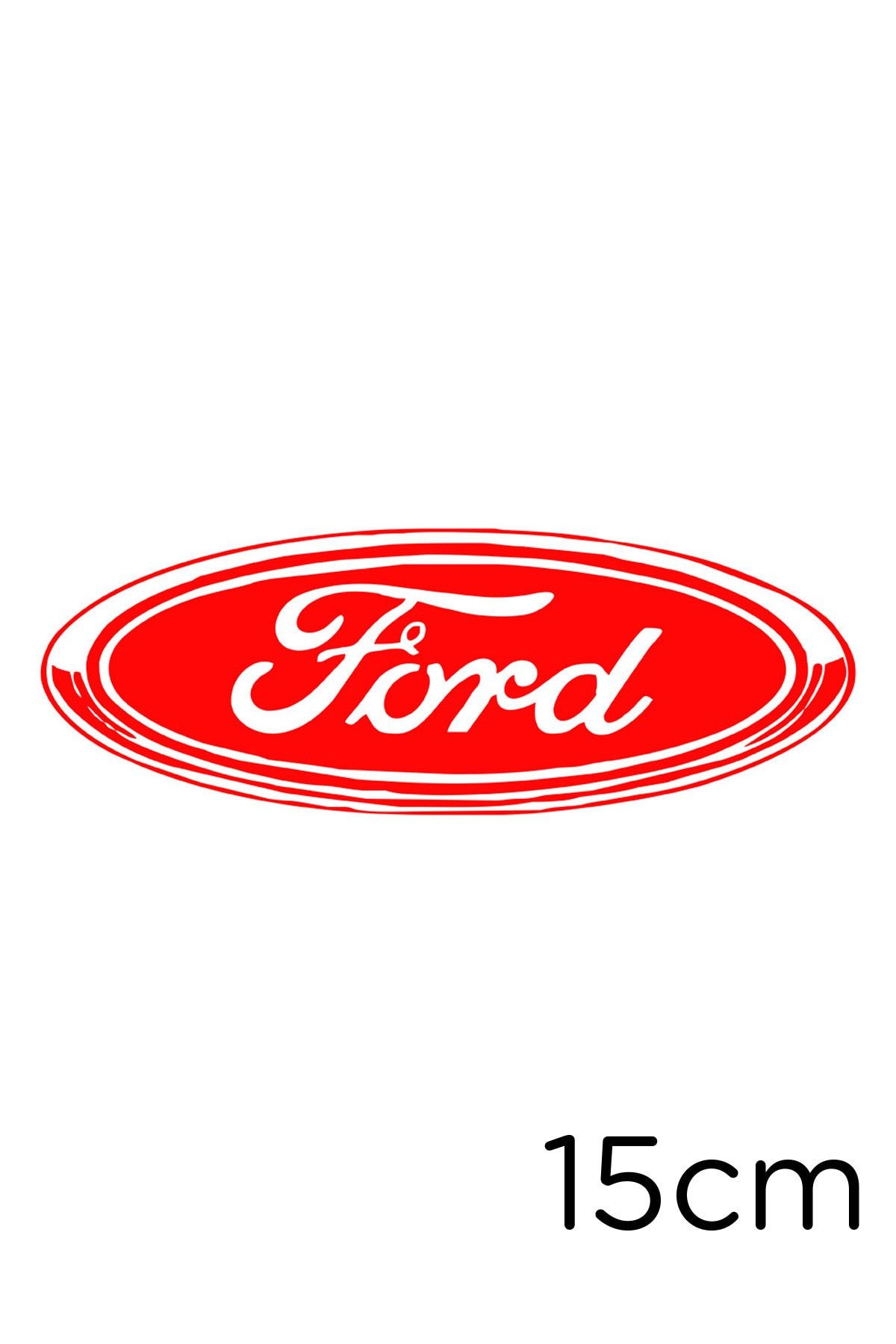 New Jargon Ford Yazısı Ve Logosu Sticker Yapıştırma 15cm - Kırmızı