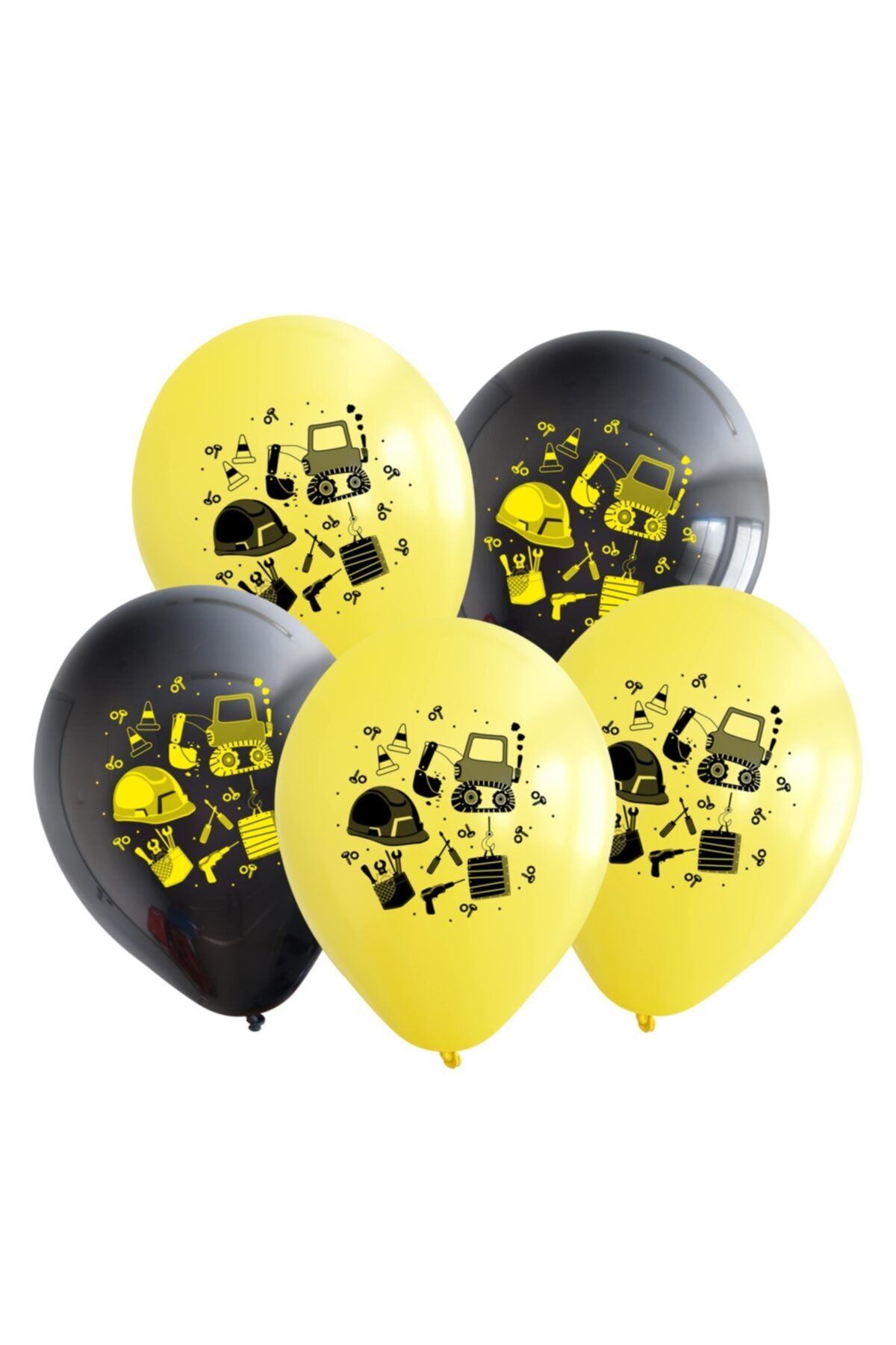 parti sürprizi Inşaat Temalı Baskılı Latex Balon 10 Adet