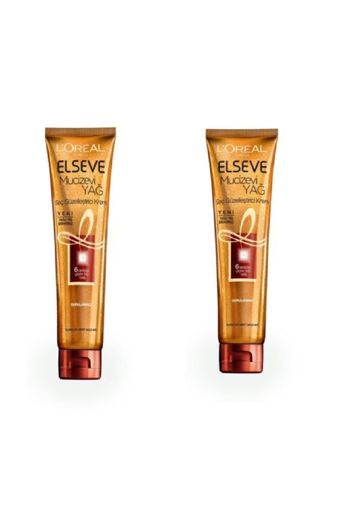 Elseve 2'li Mucizevi Yağ Saç Güzelleştirici Krem 150 Ml-kuru Ve Sert Saçlar X 2 Adet