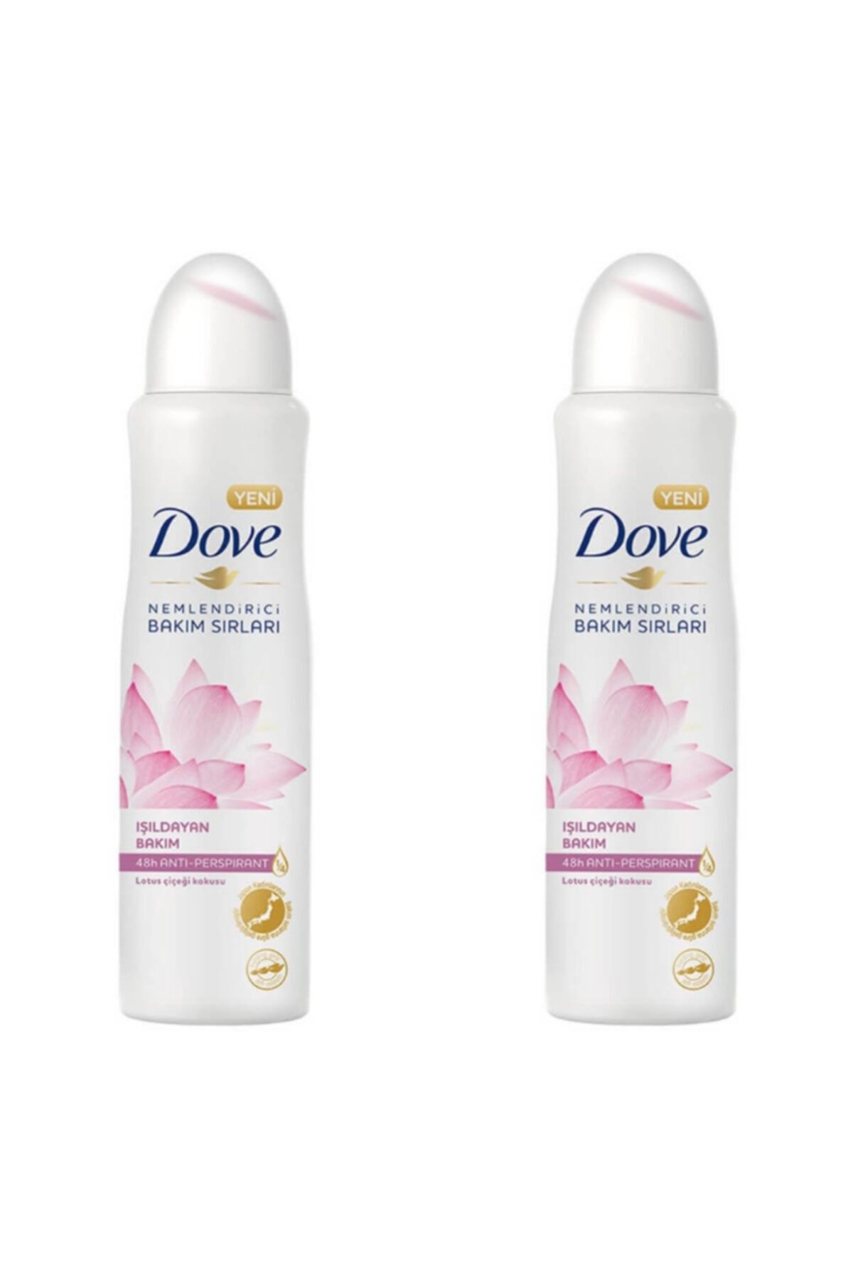 Dove Kadın Deodorant Işıldayan Bakım Lotus Çiçeği Kokusu 150 Ml - 2'li Avantaj Paketi