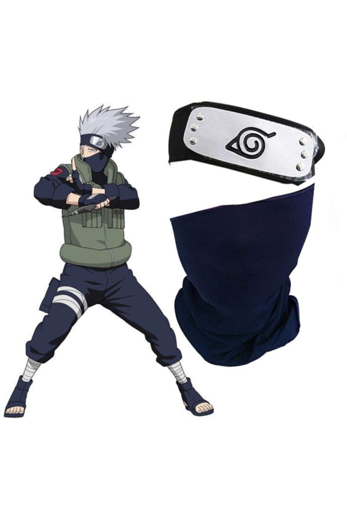 Köstebek Naruto Cosplay Hatake Kakashi Maske Ve Alınbandı