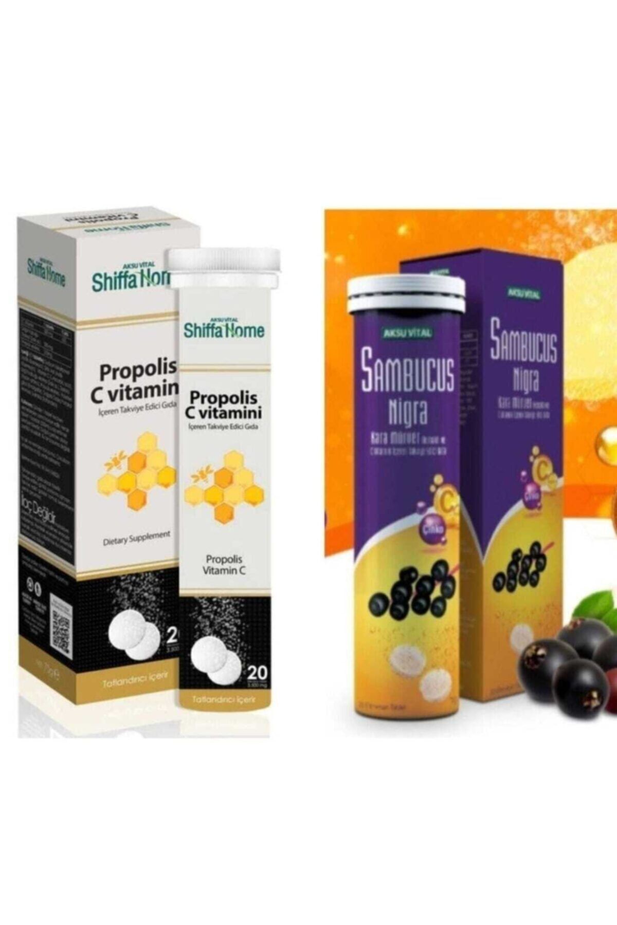 Shiffa Home Propolis & C Vitamini Efervesan 20 Tablet & Sambucus Nigra Efervesan 20 Tablet