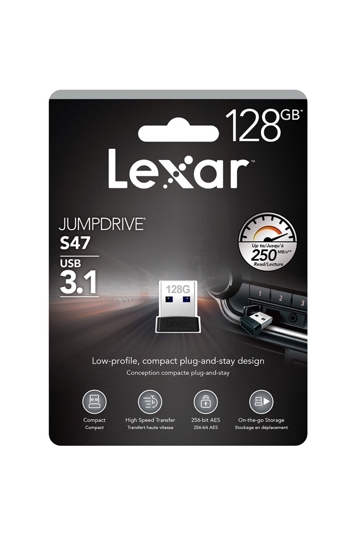 Lexar 128 Gb Jumpdrive S47 Usb 3.1 Flash Bellek Ljds47-128gabbk