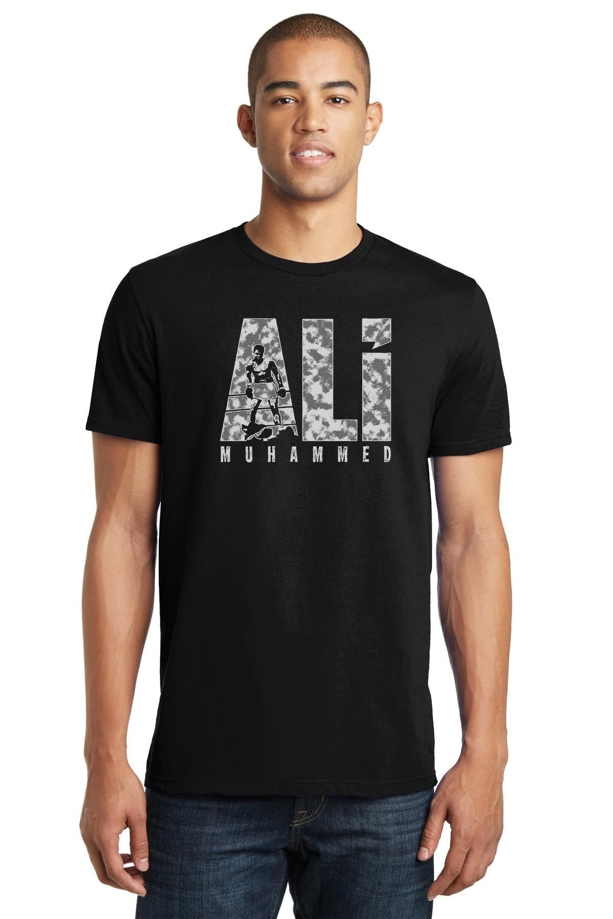 QIVI Muhammed Ali Write Boks Baskılı Siyah Erkek Örme Tshirt T-shirt Tişört T Shirt