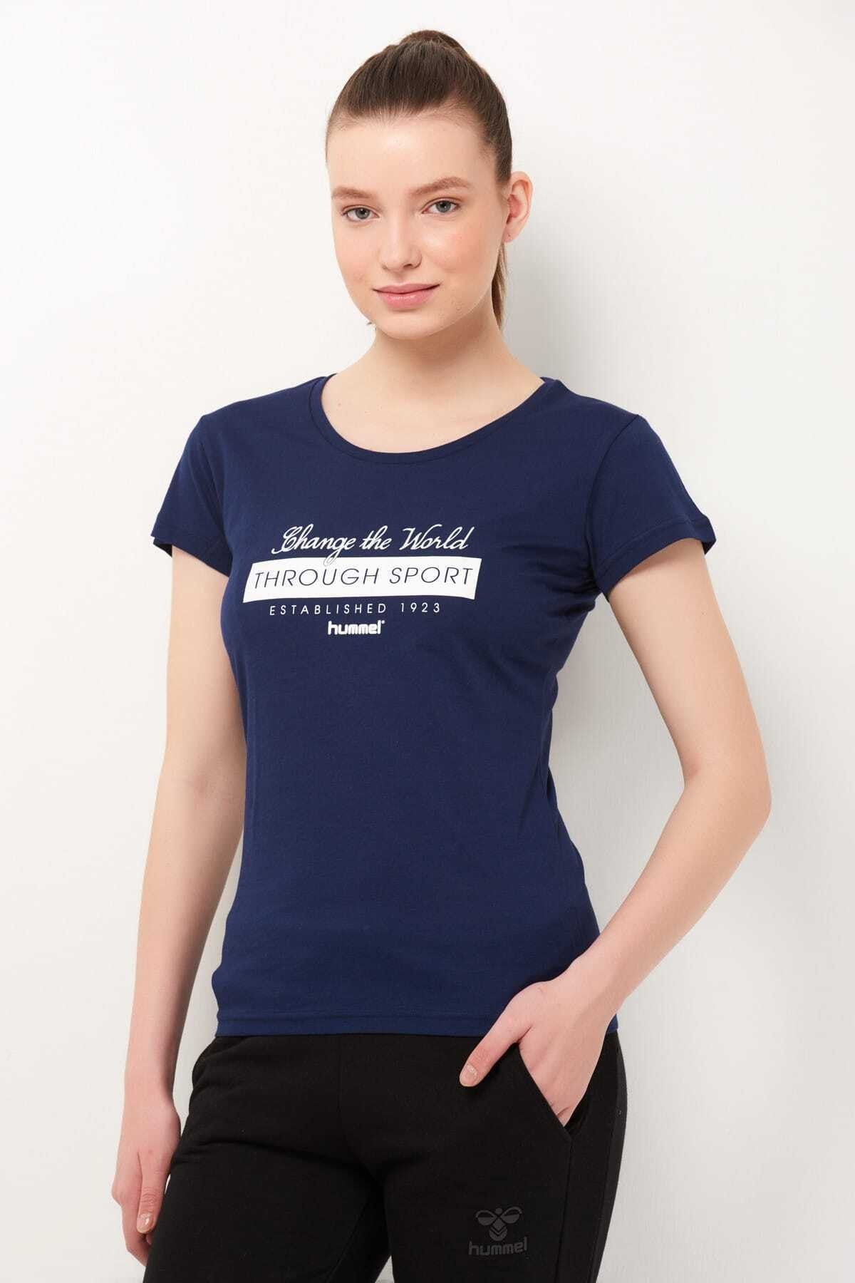 hummel HMLRUBY T-SHIRT S/S Lacivert Kadın T-Shirt 100580962
