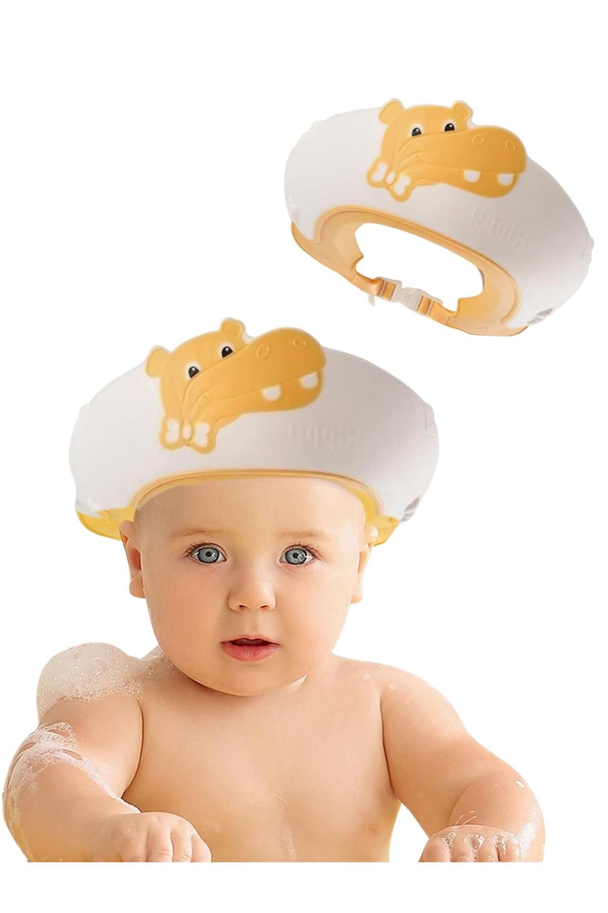 MooieBaby's Hippo Banyo Şapkası , Slikon Çocuk Duş Tacı , Sevimli Hipopotam , Ayarlanabilir Tasarım, 6ay-9yaş