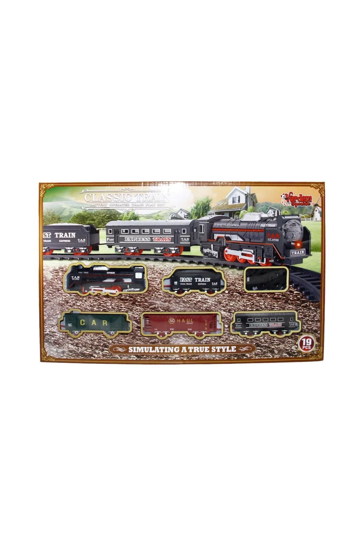 Peda Toy 19 Parça Klasik Tren Seti Kutulu Oyuncak Tren Raylı