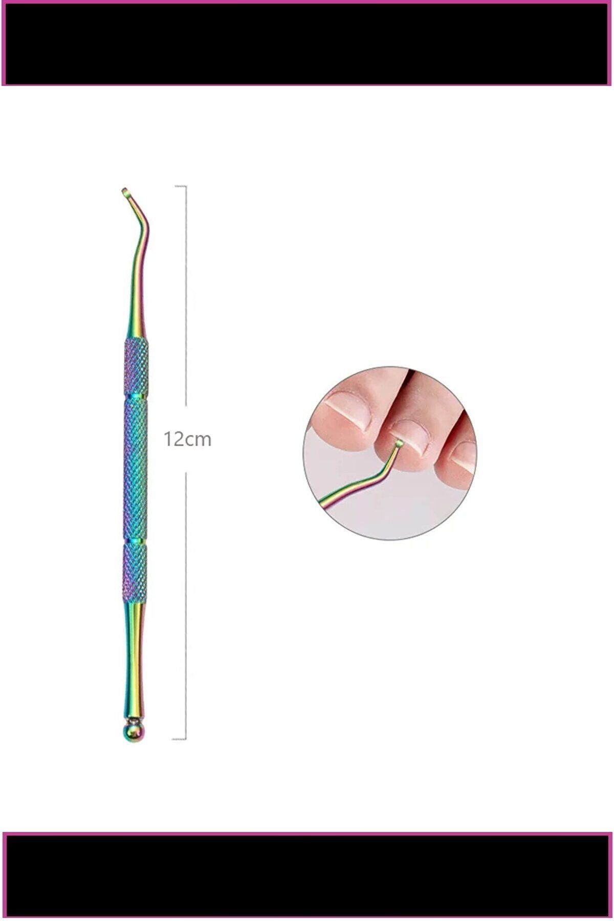 Xolo Rainbow Tırnak Süsleme Ve Baskı Kronk Kalemi Çift Taraflı Çelik Tırnak İtici Temizleyici XLK103