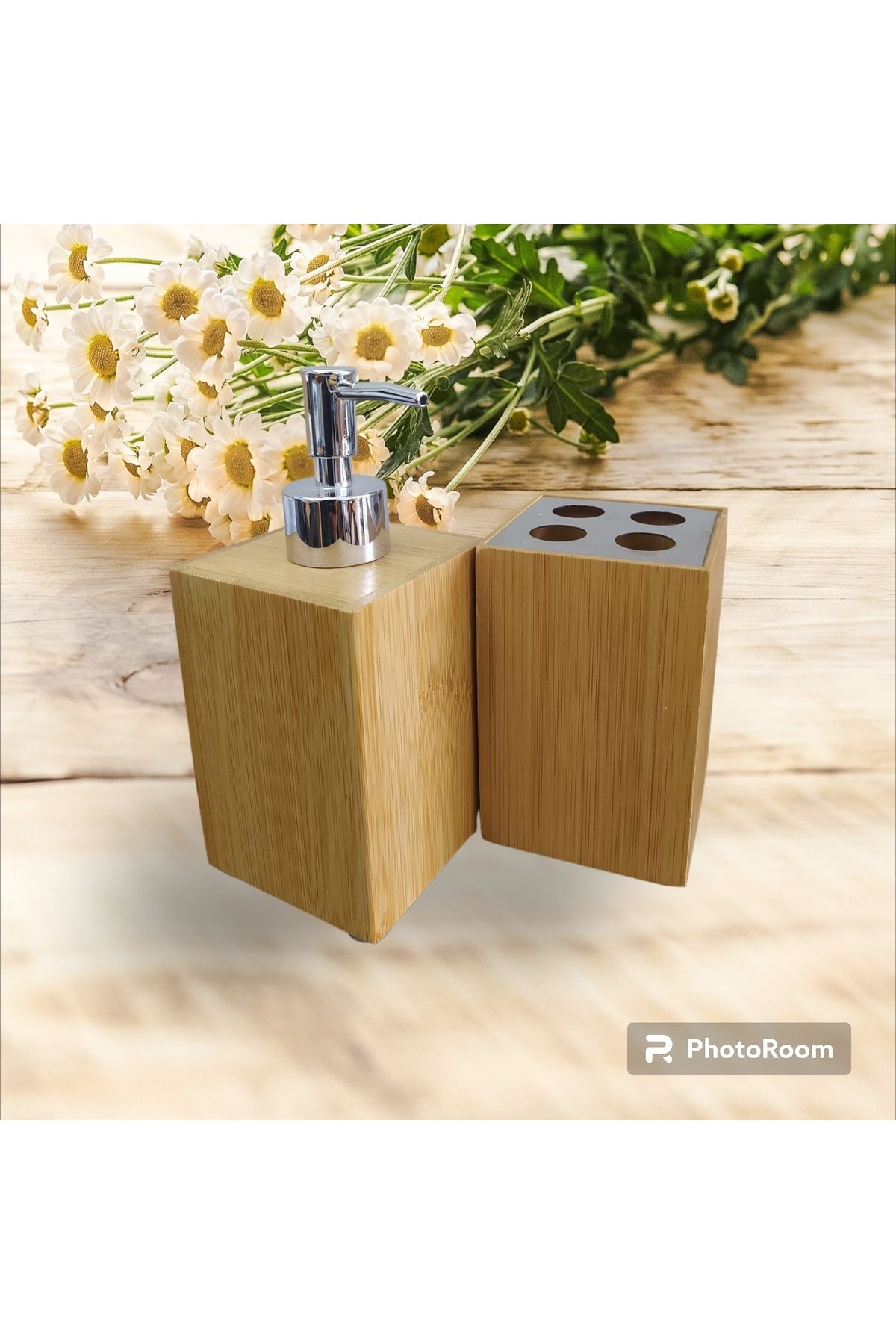 Lorin Bambu Sıvı Sabunluk Ve Diş Fırçalık 2li Set