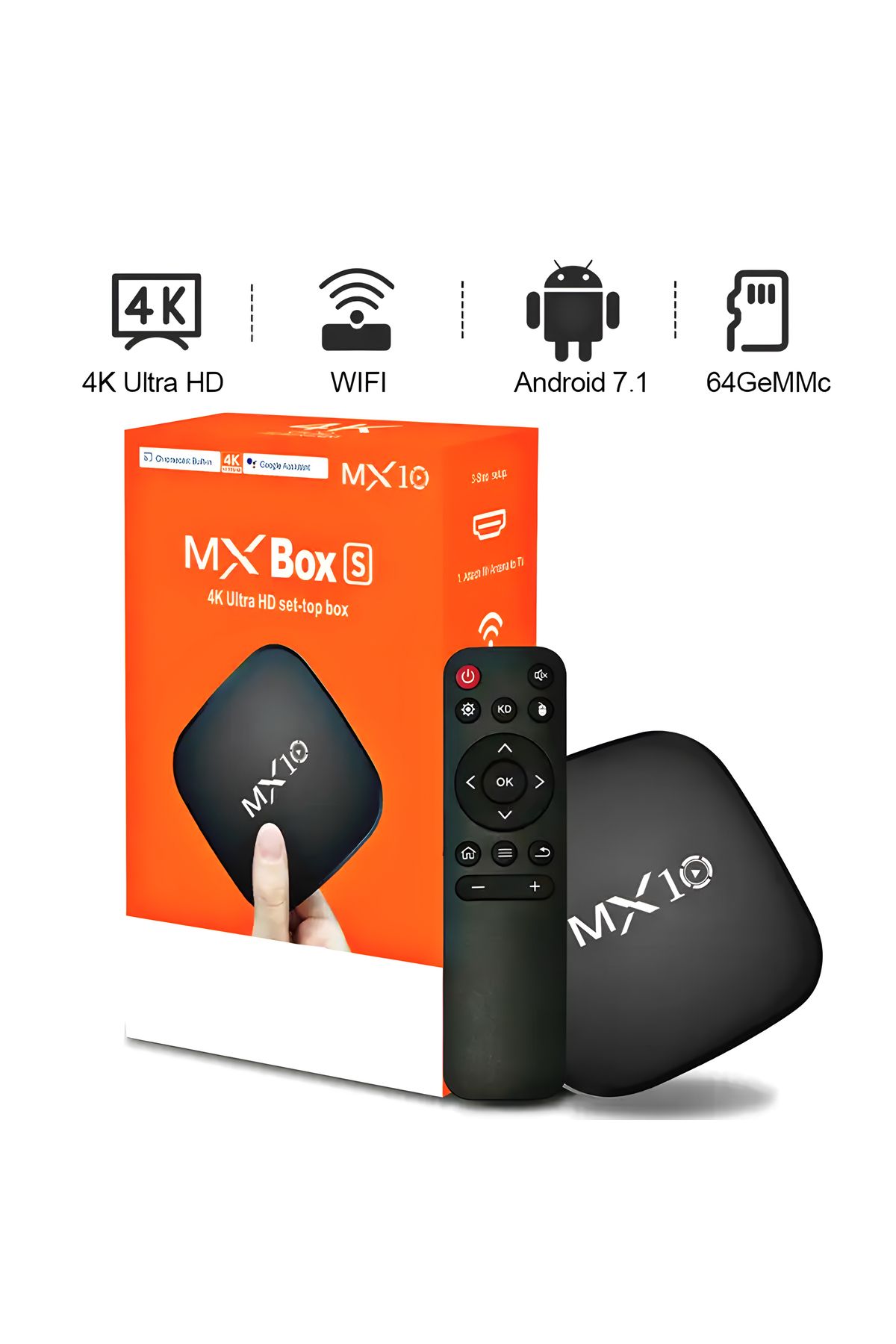 intermax MX10 1/8 Gb 4k Android Tv Box Medya Oynatıcı Android 7,1