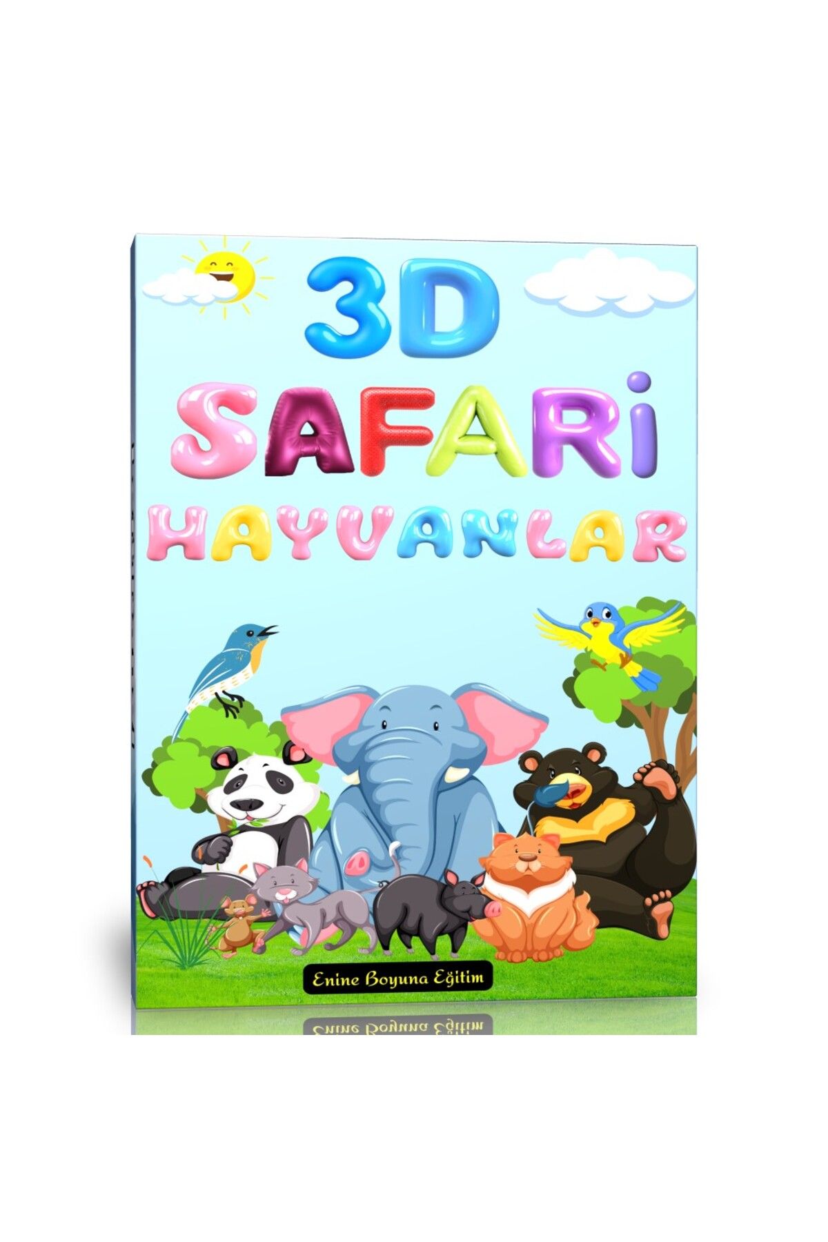 Enine Boyuna Eğitim 3 Boyutlu Safari Hayvan Boyama Kitabı