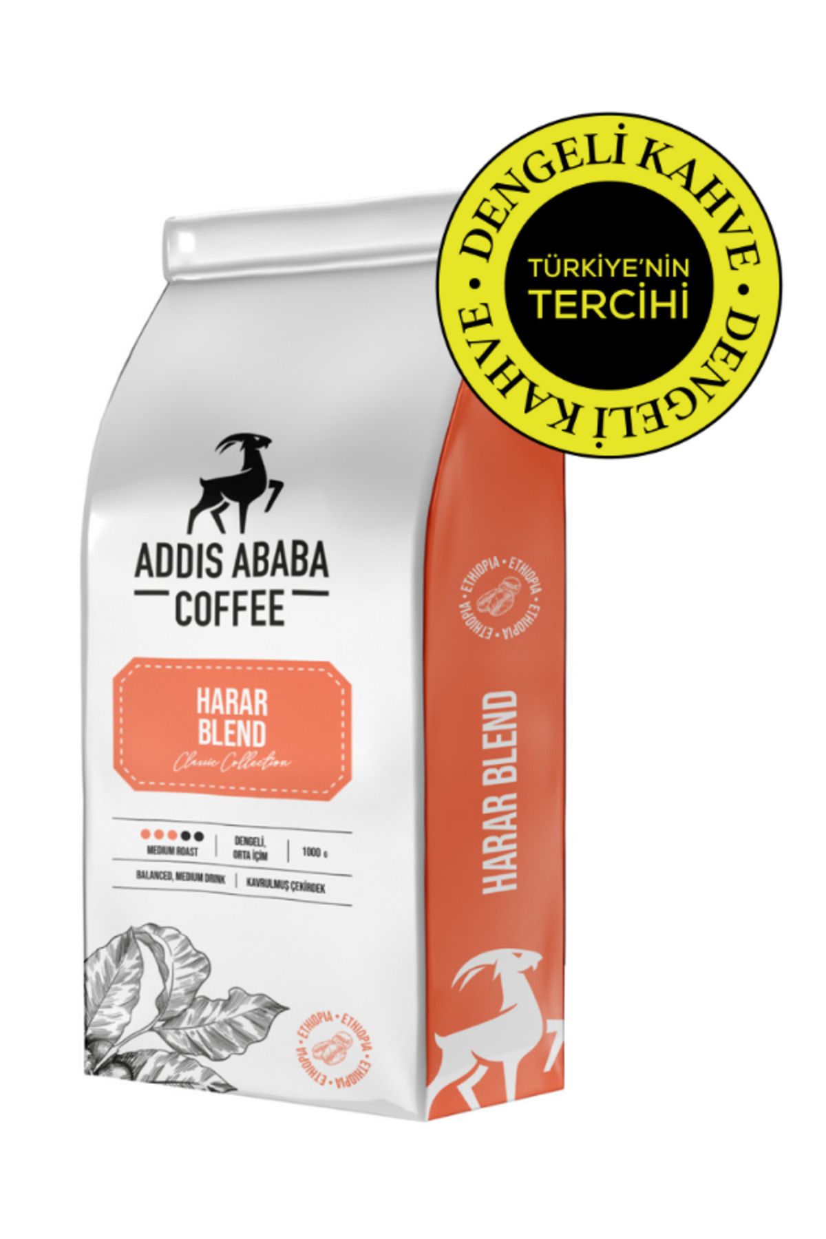 Addis Ababa Coffee Harar Blend Nitelikli Filtre Kahve Harmanı 1000 Gr. Kağıt Filtre
